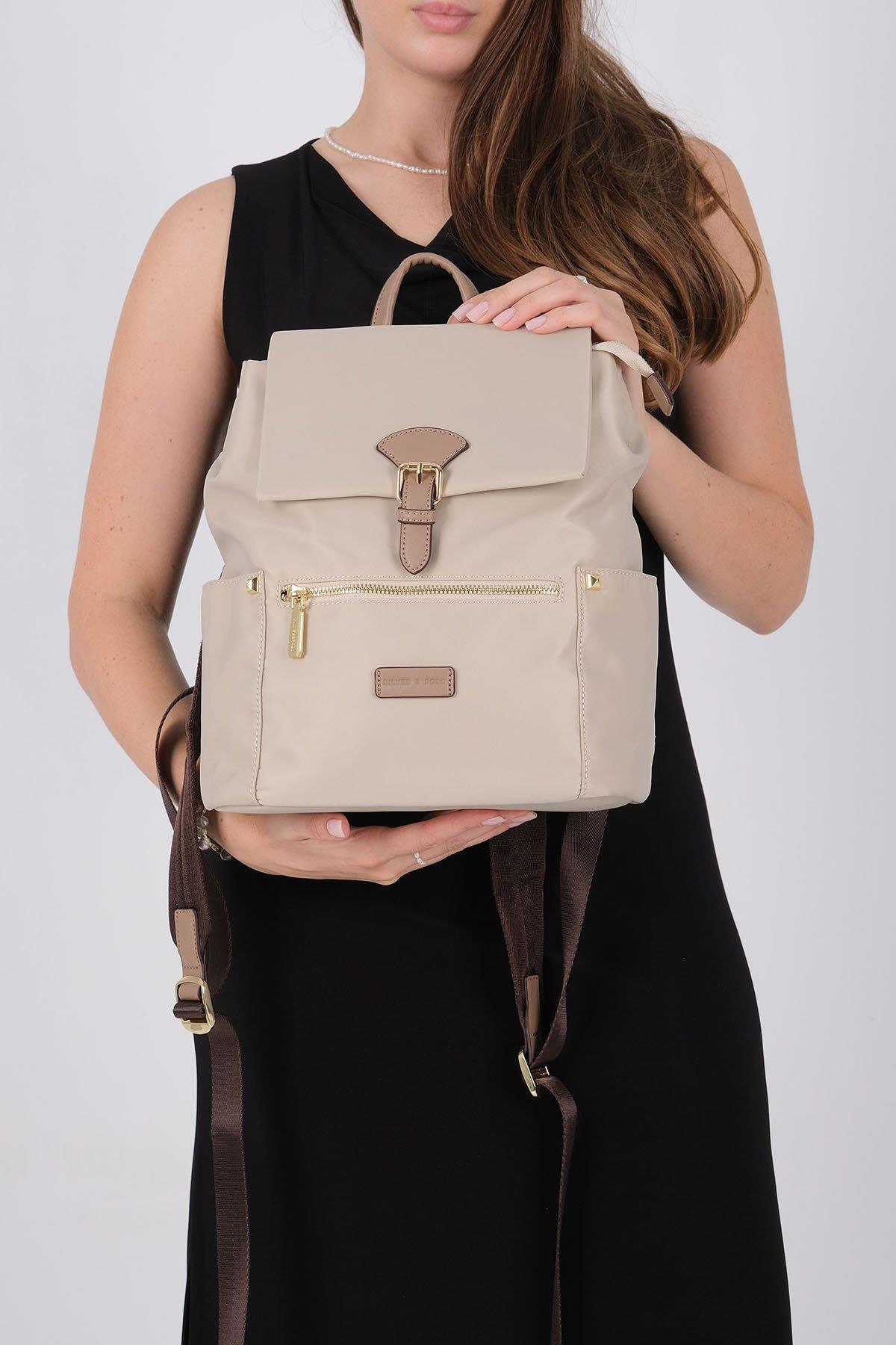 Silver & Polo SP1210 Kadın Sırt Çantası Bej-Kum