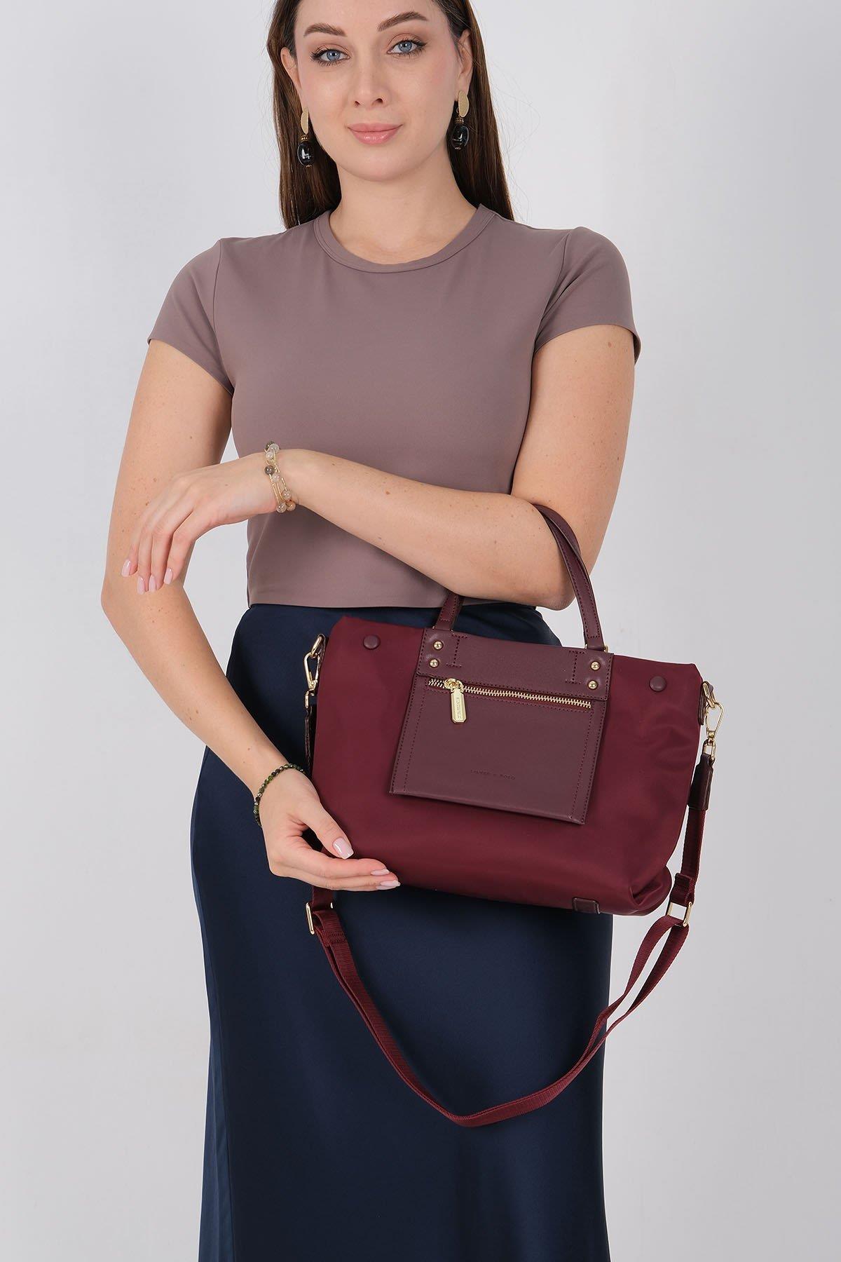 Silver & Polo SP1213 Kadın El Çantası Bordo