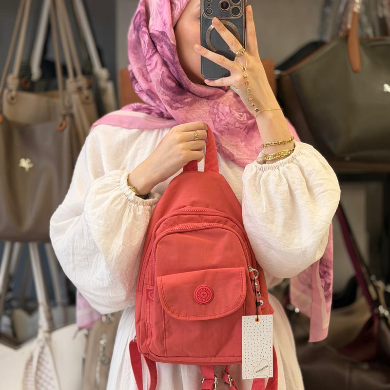 MEGA BAG Pembe Su Geçirmez Paraşüt Kumaş Sırt ve Bodybag Çanta - M-222 - 12