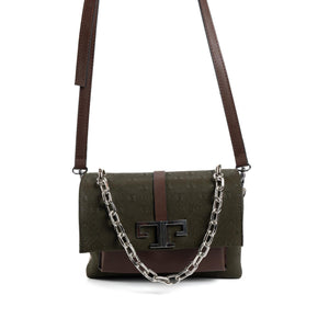 Silver & Polo Haki - Kahve SP1148 Kadın Çapraz Çanta