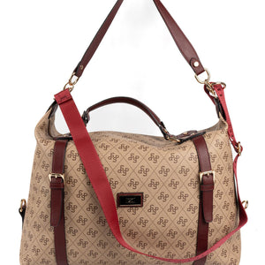 Silver & Polo Koyu Bej - Bordo SP1064 Kadın Seyahat Çantası