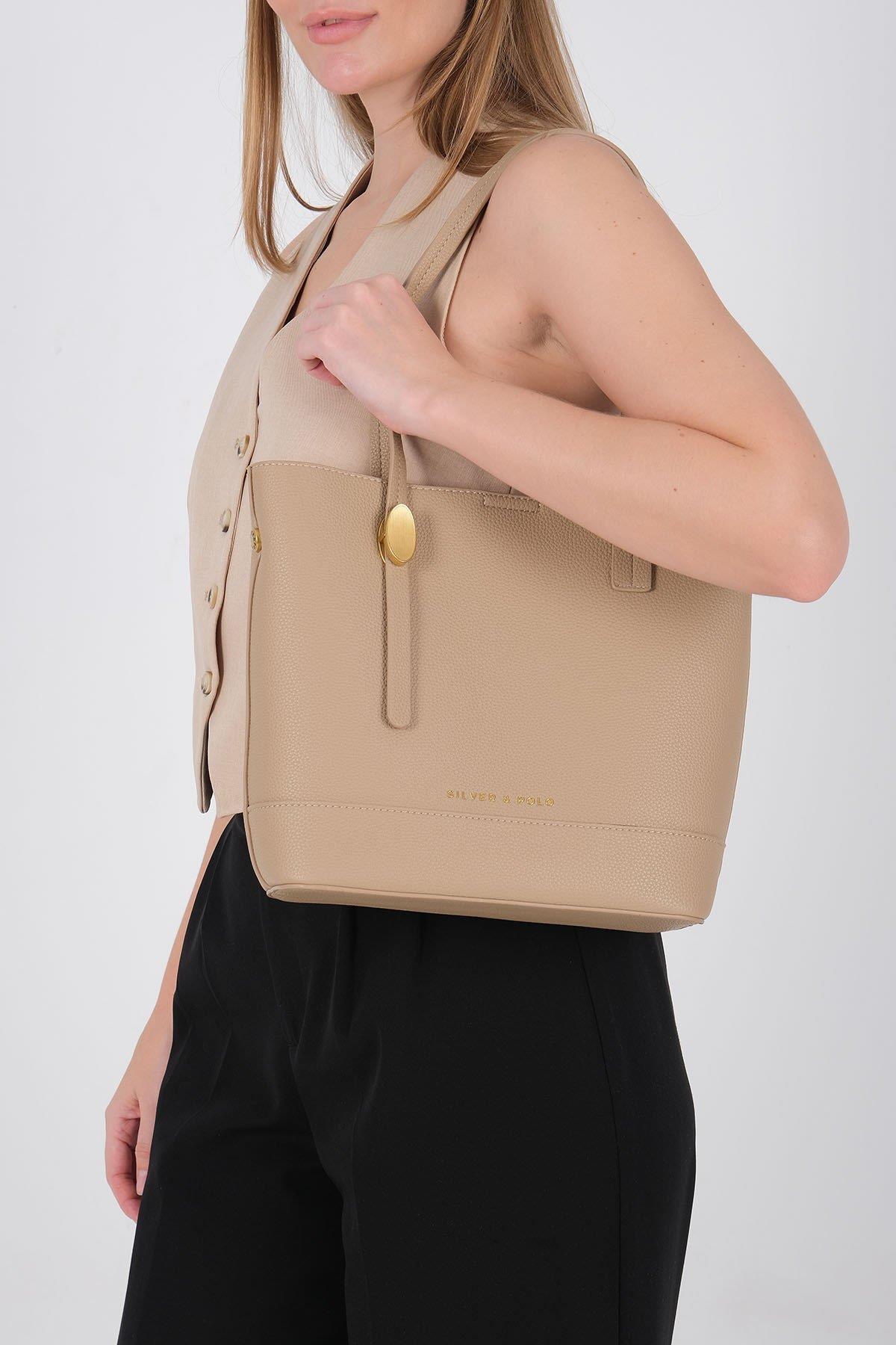 Silver & Polo SP1243 Kadın Omuz Çantası Bej