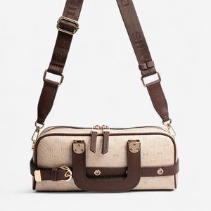 Silver & Polo SP1258 Kadın El Çantası Logolu Nut-Kahve