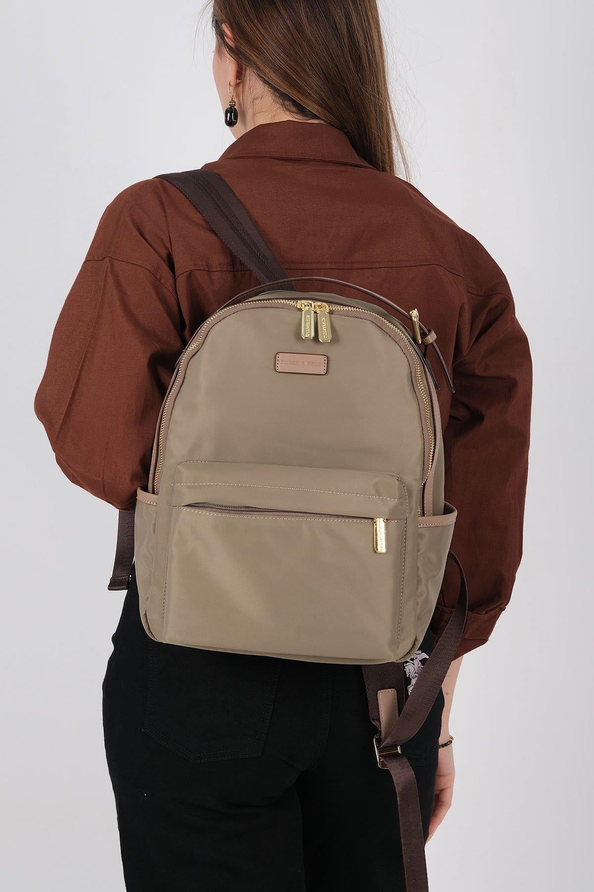 Silver & Polo SP1206 Kadın Sırt Çantası Yeşil-Kum