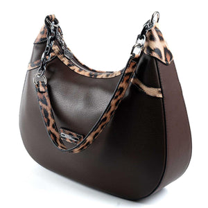 Silver & Polo Leopar Kahve SP1255 Kadın Omuz Çantası