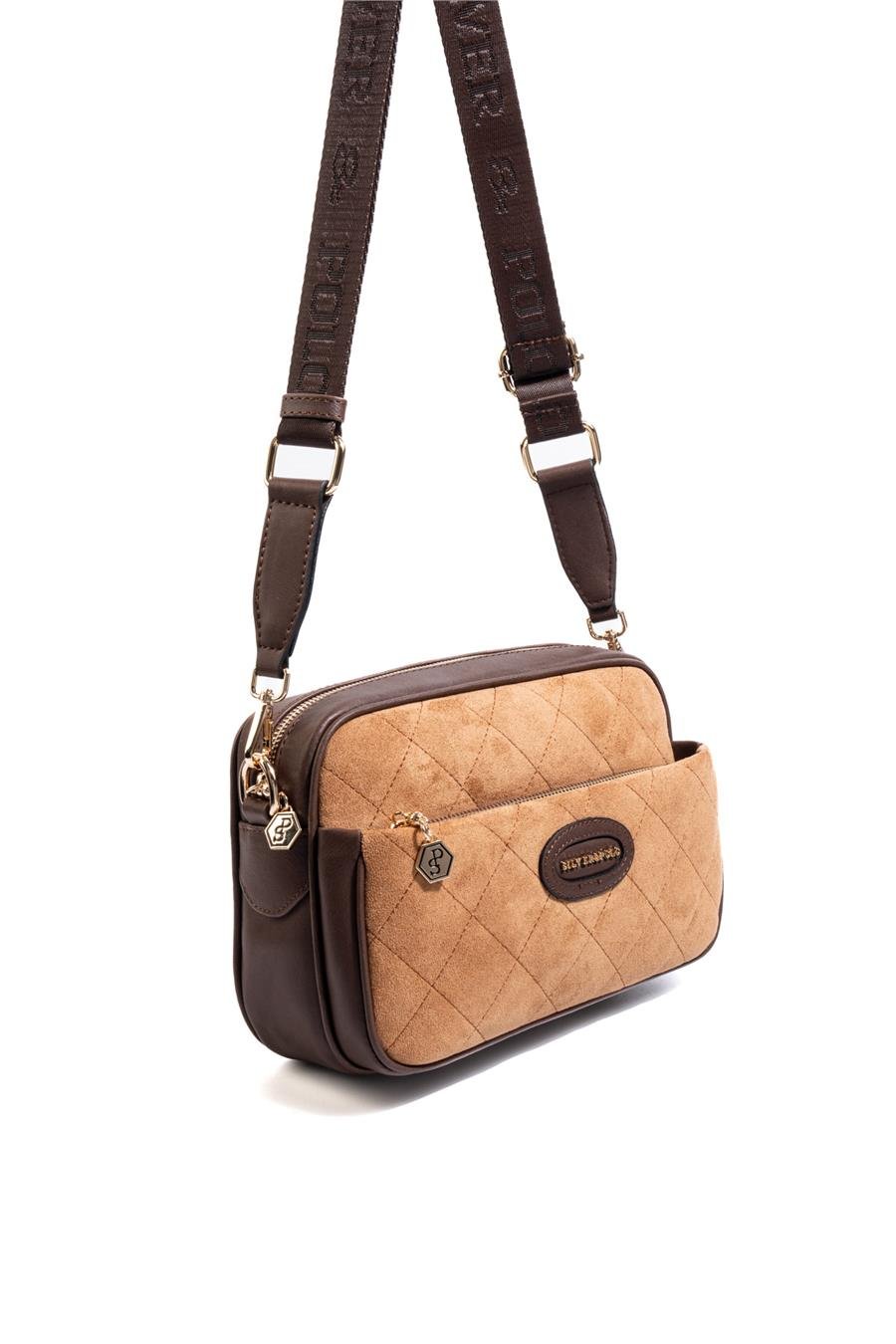 Silver & Polo SP1267 Kadın Çapraz Çanta Süet Taba-Kahve