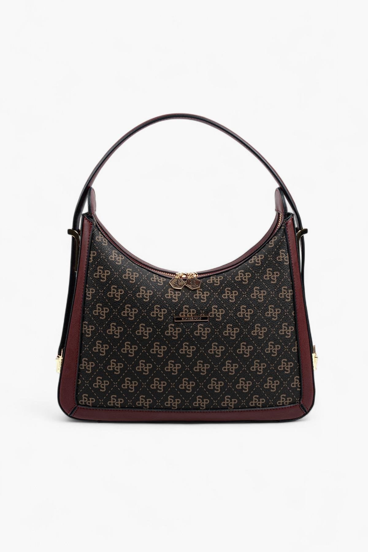 Silver & Polo Kahve Sarı - Bordo SP1187 Omuz Çantası