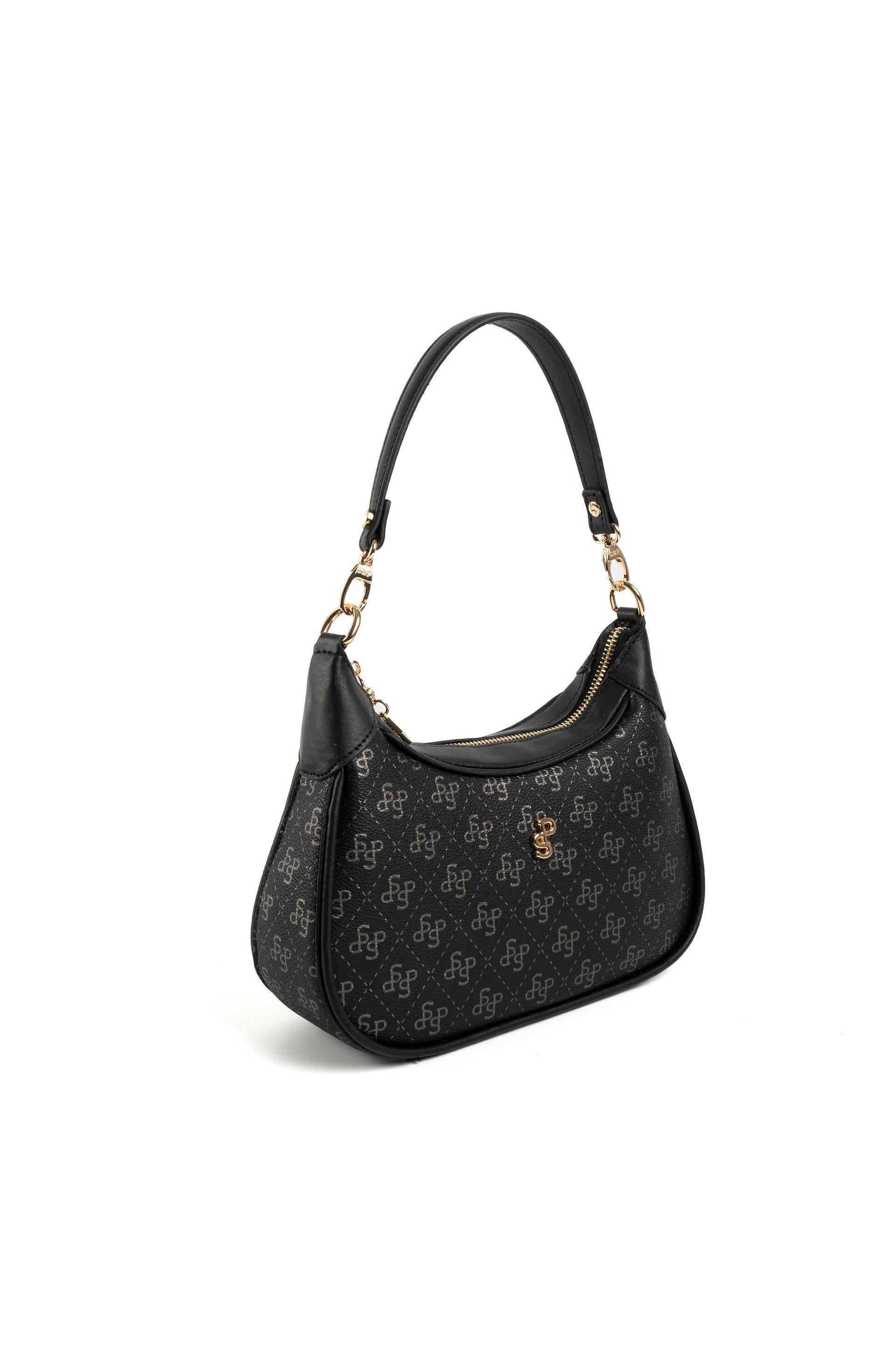 Silver & Polo Siyah - Platin SP1180 Kadın Omuz Çantası