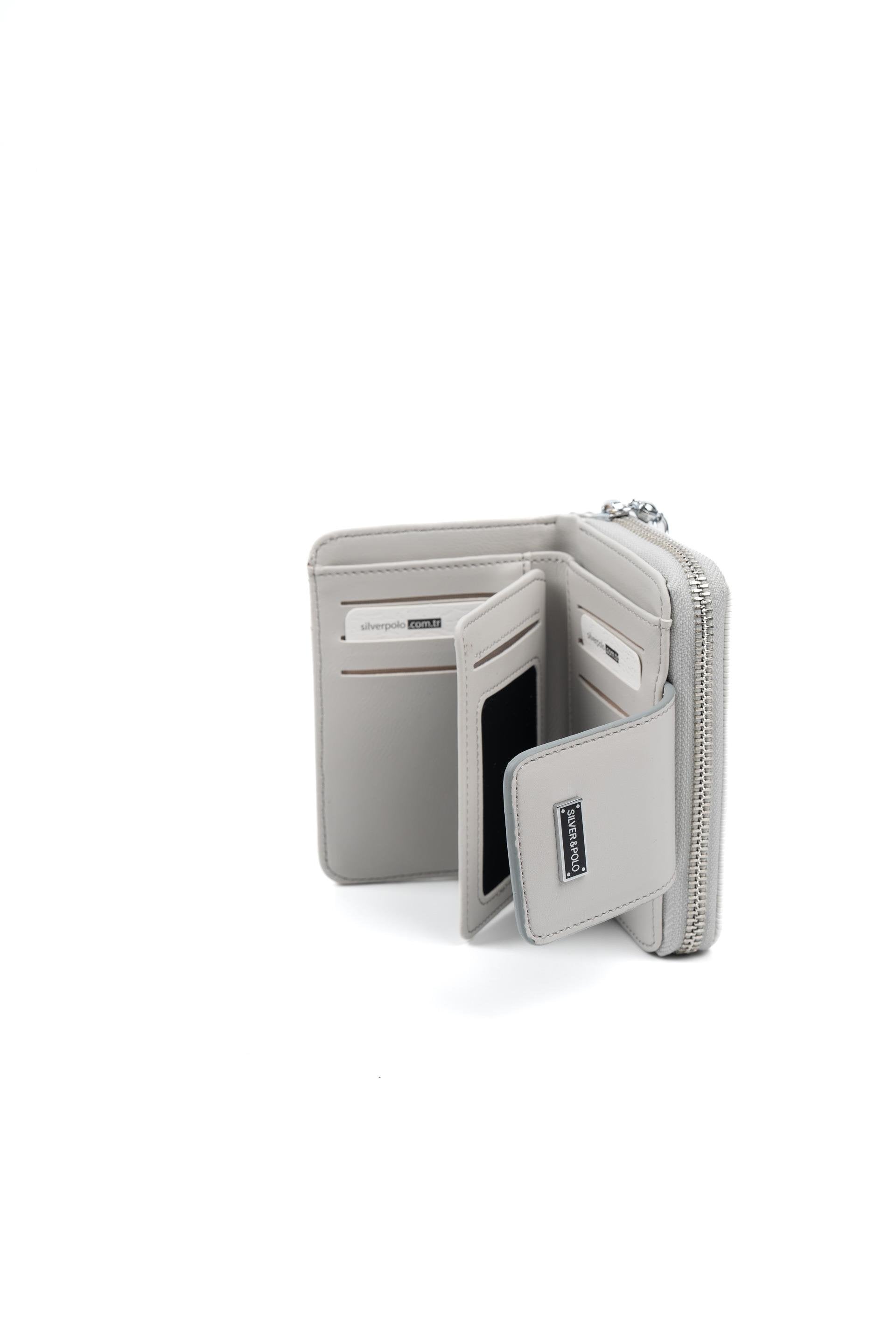 Silver & Polo Beyaz - A.gri SP935 Kadın Cüzdan & Kartlık