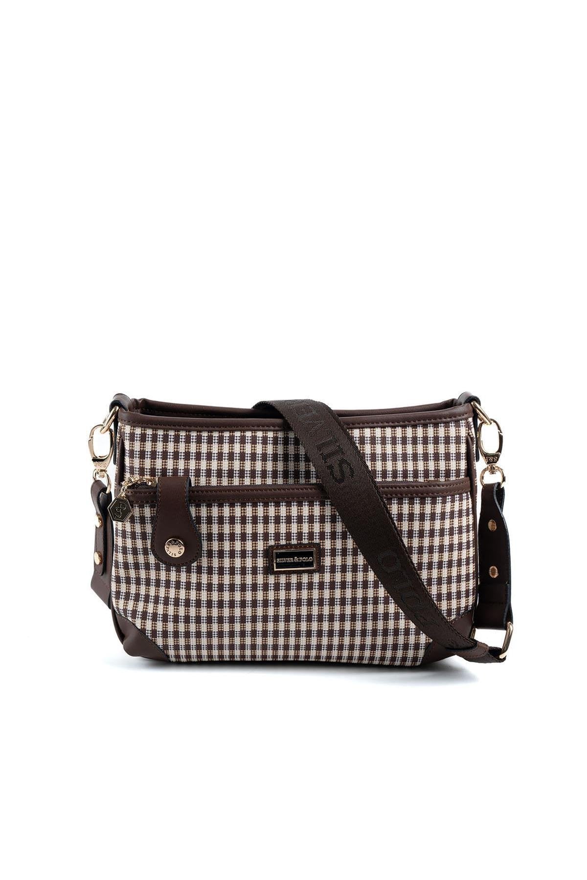 Silver & Polo Kahve Sarı - Kahve SP1160 Kadın Çapraz Çanta