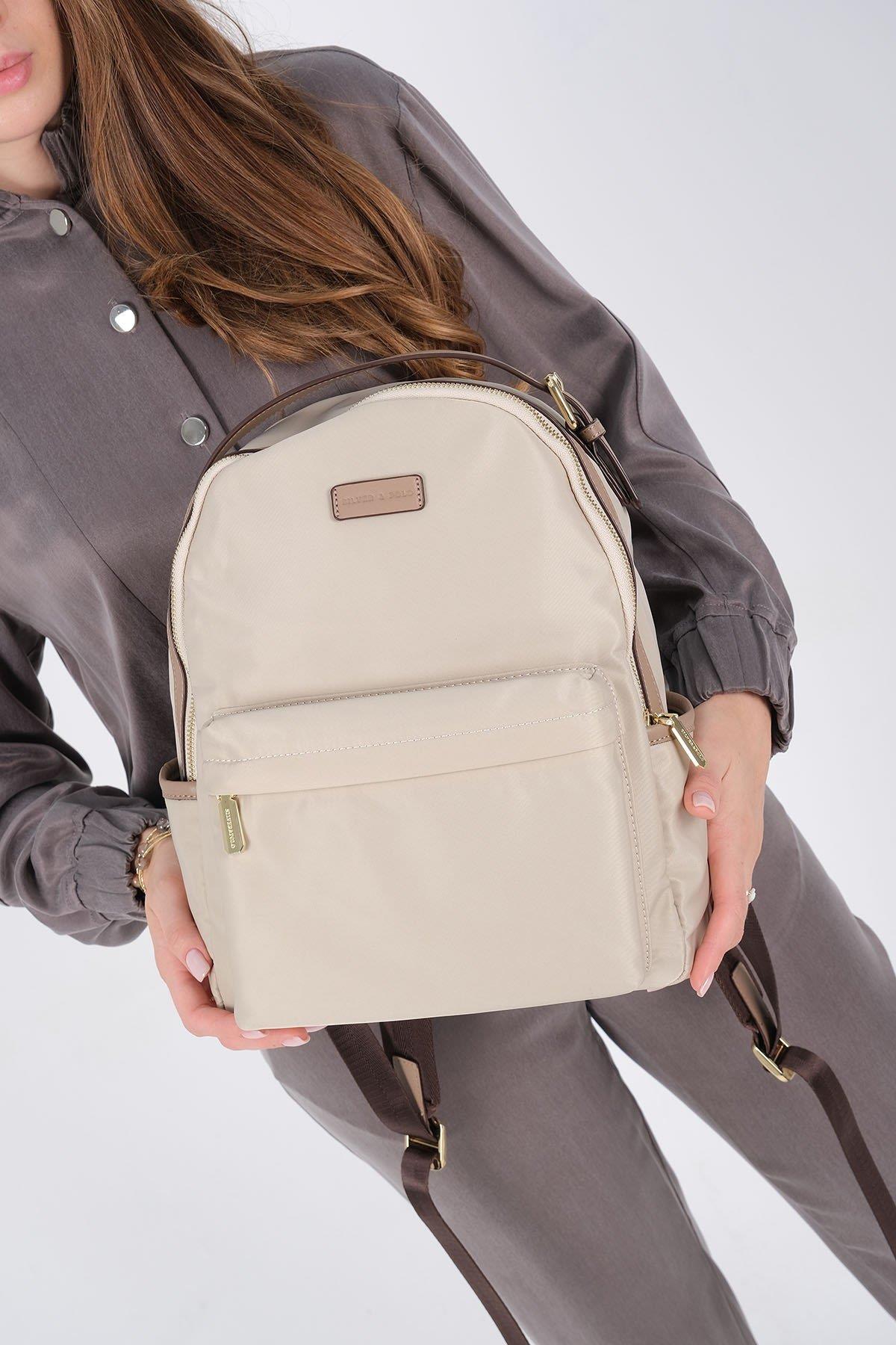 Silver & Polo SP1206 Kadın Sırt Çantası Bej-Kum