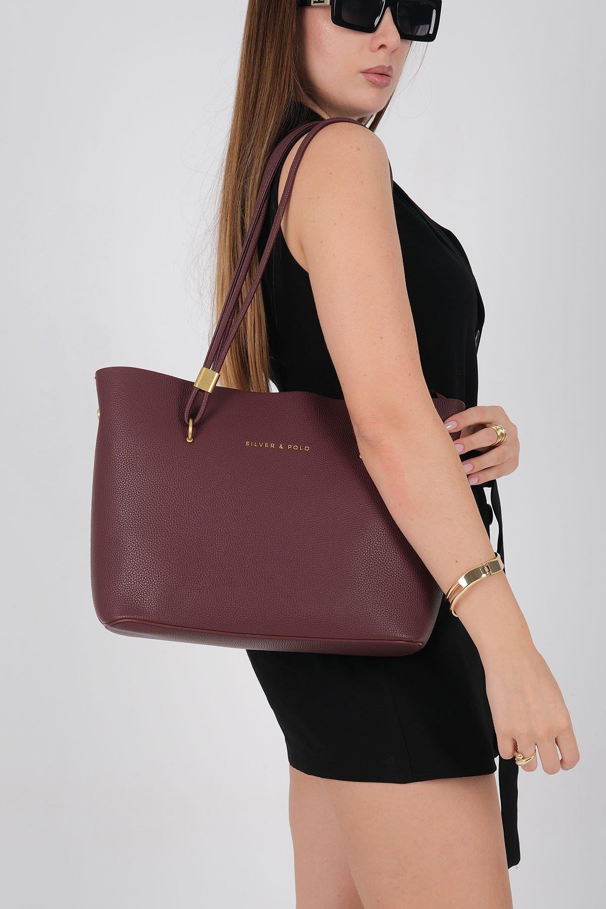 Silver & Polo SP1239 Kadın Omuz Çantası Bordo