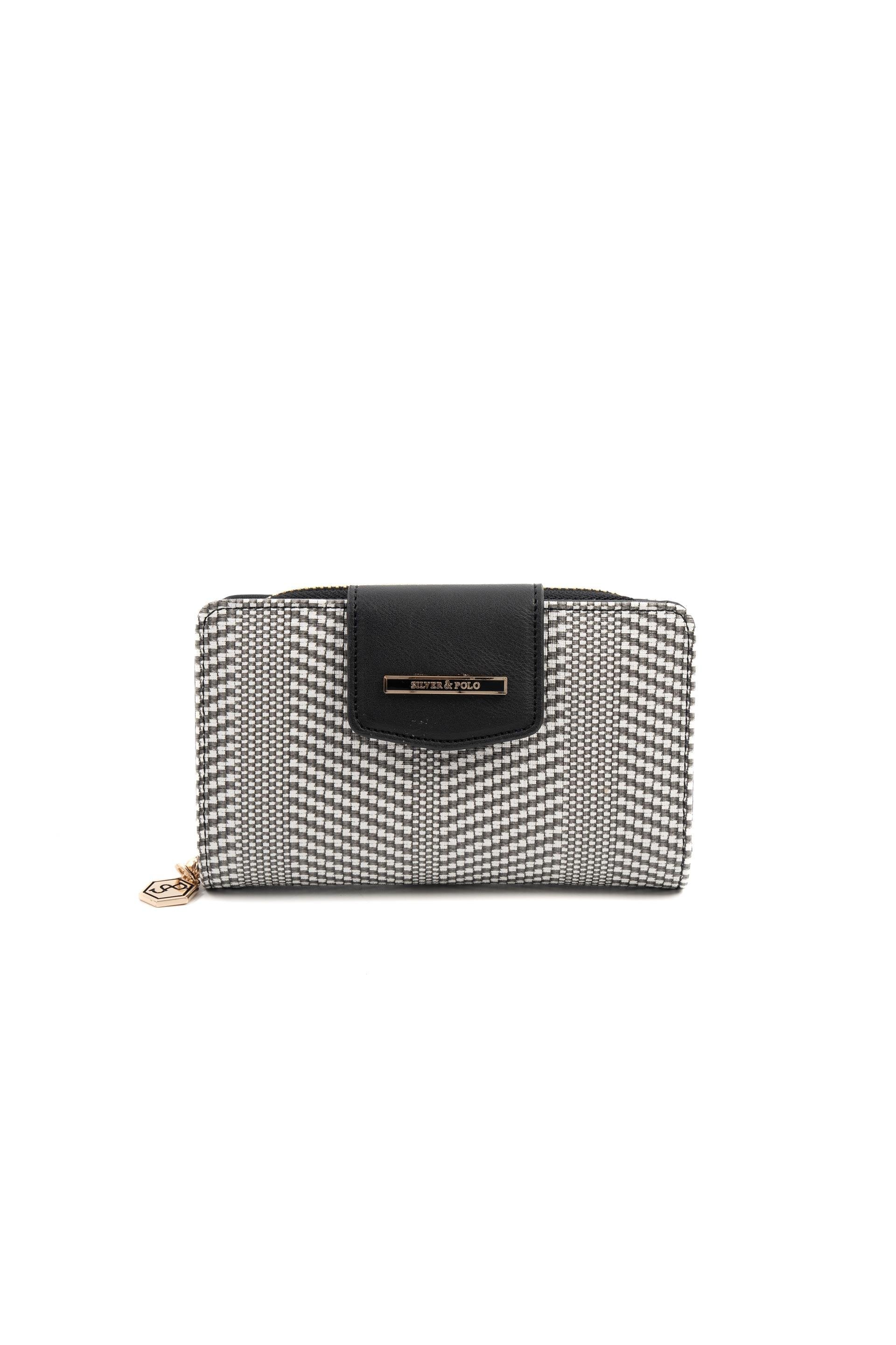 Silver & Polo Siyah Beyaz - Siyah SP1202 Kadın Cüzdan & Kartlık