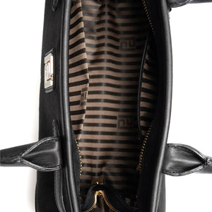 Silver & Polo SP1261 Kadın El Çantası Düz Siyah-Leopar Gri