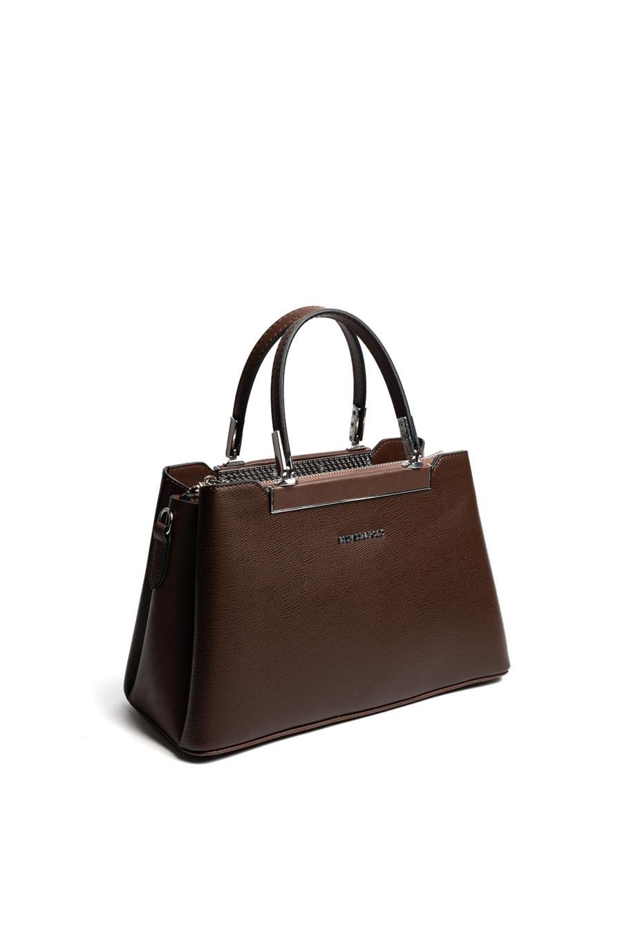 Silver & Polo SP913 Kadın El Çantası Düz Kahve