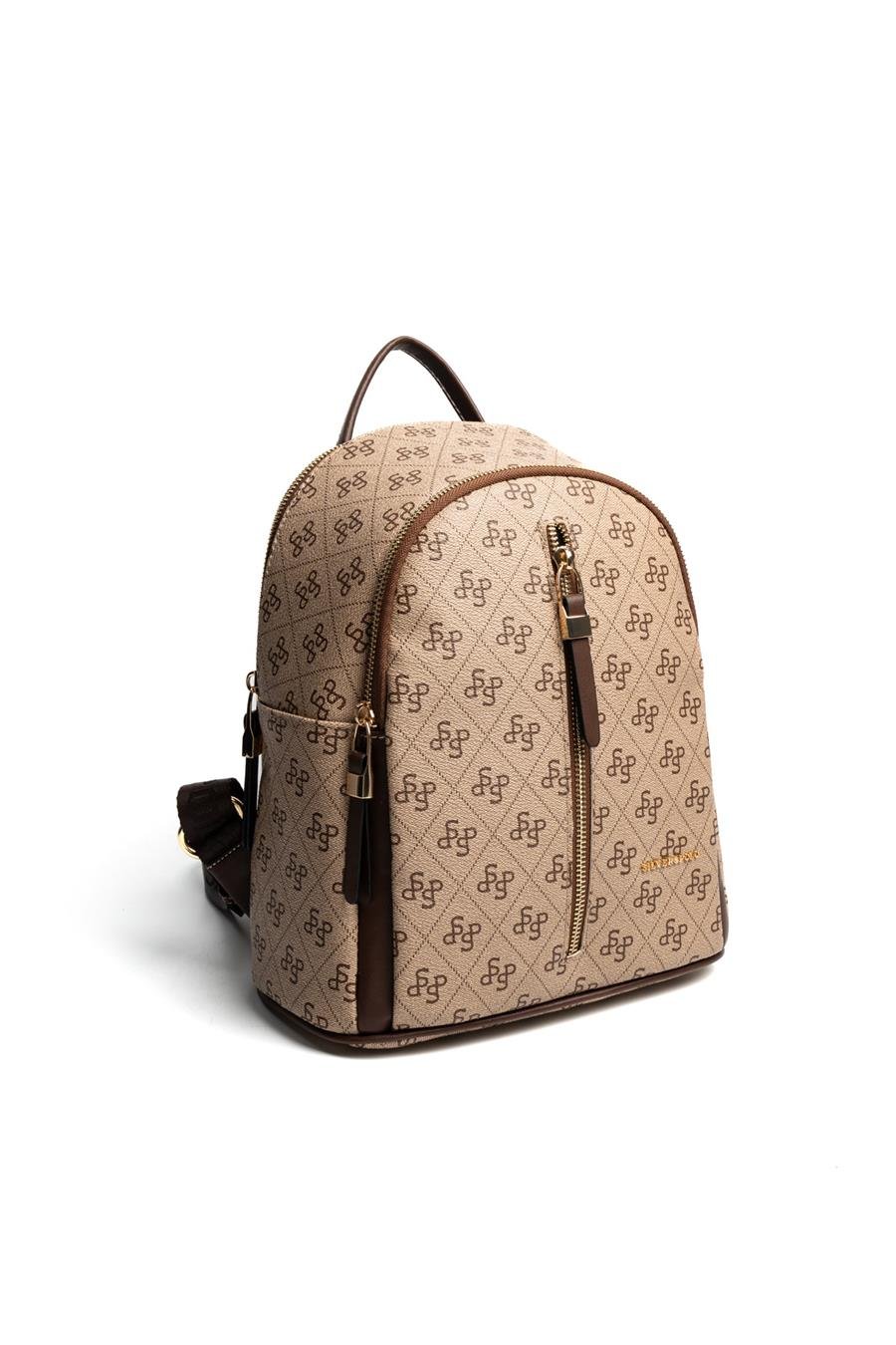 Silver & Polo Koyu Bej - Kahve SP901 Kadın Sırt Çantası