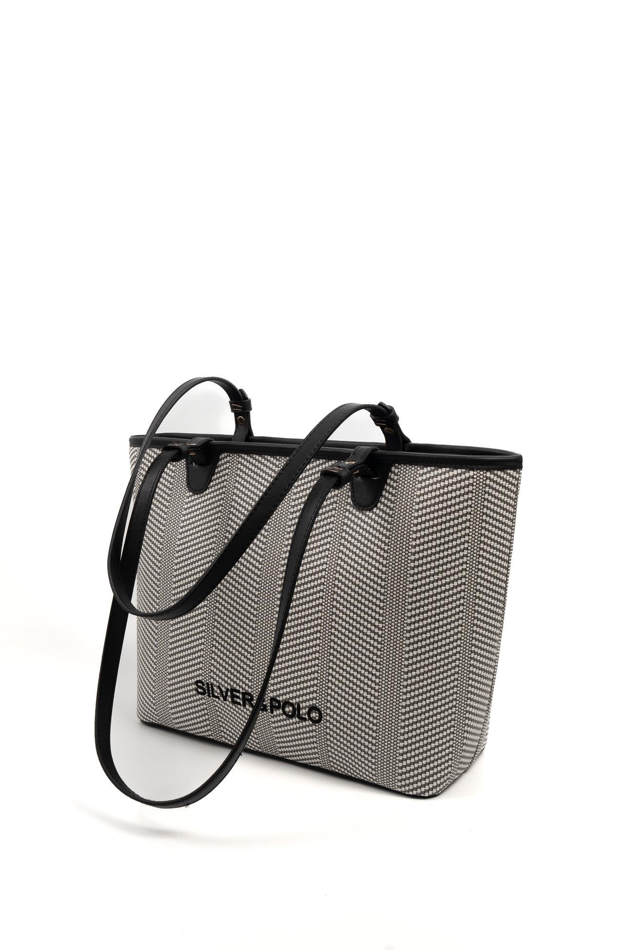 Silver & Polo Siyah Beyaz - Siyah SP1204 Kadın Omuz Çantası