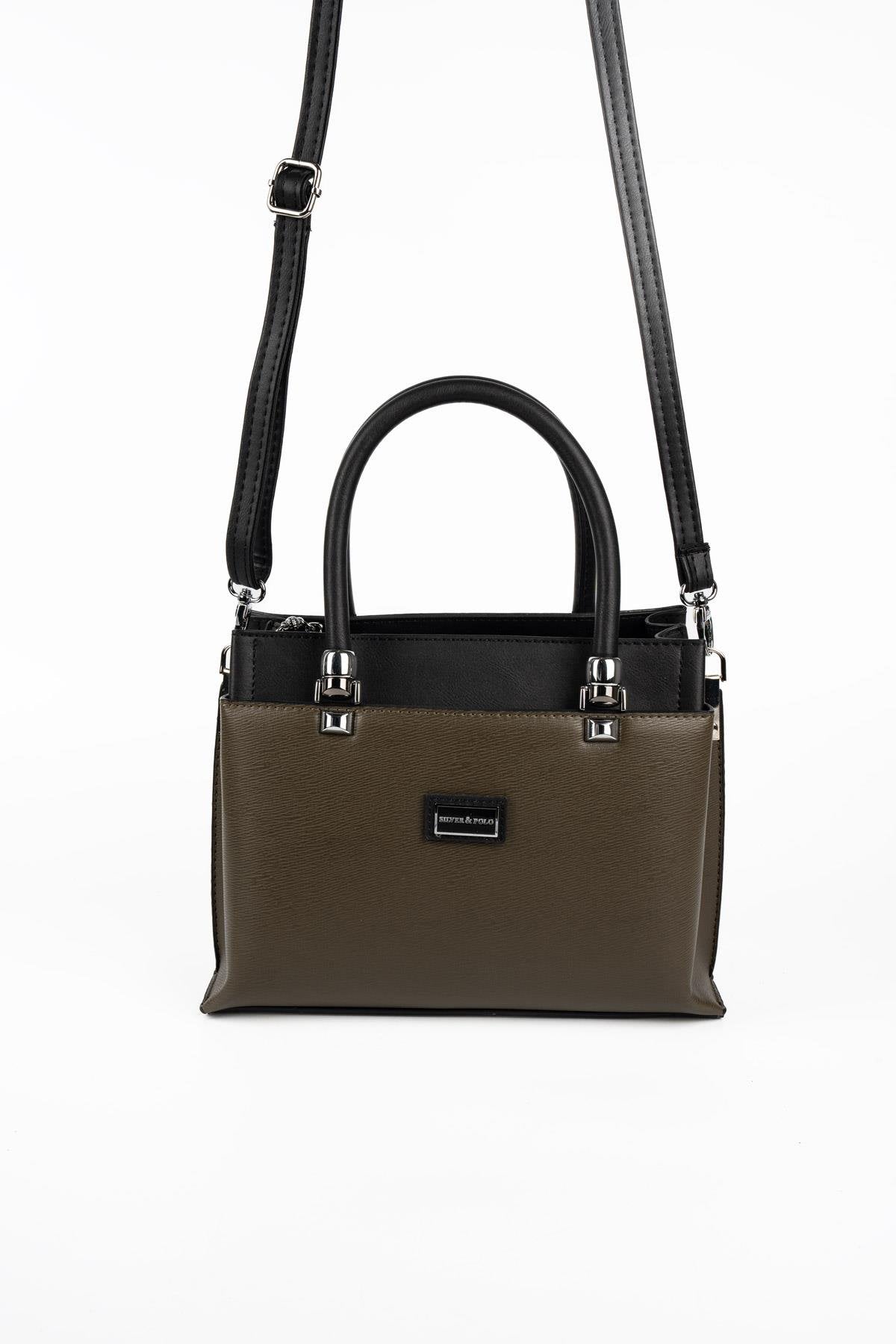 Silver & Polo SP826 Kadın El Çantası Düz Kahve-Vizon