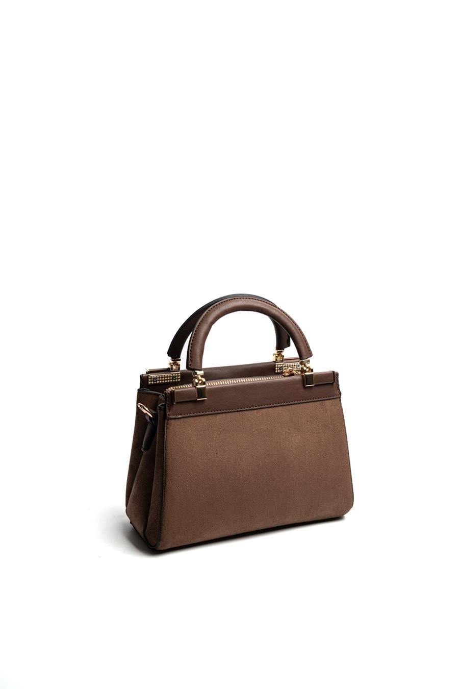 Silver & Polo SP1193 Kadın El Çantası Süet Kahve