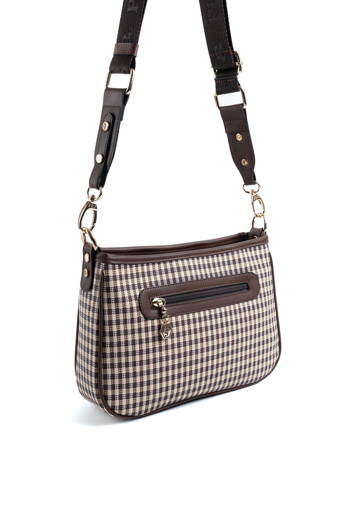 Silver & Polo Kahve Sarı - Kahve SP1160 Kadın Çapraz Çanta