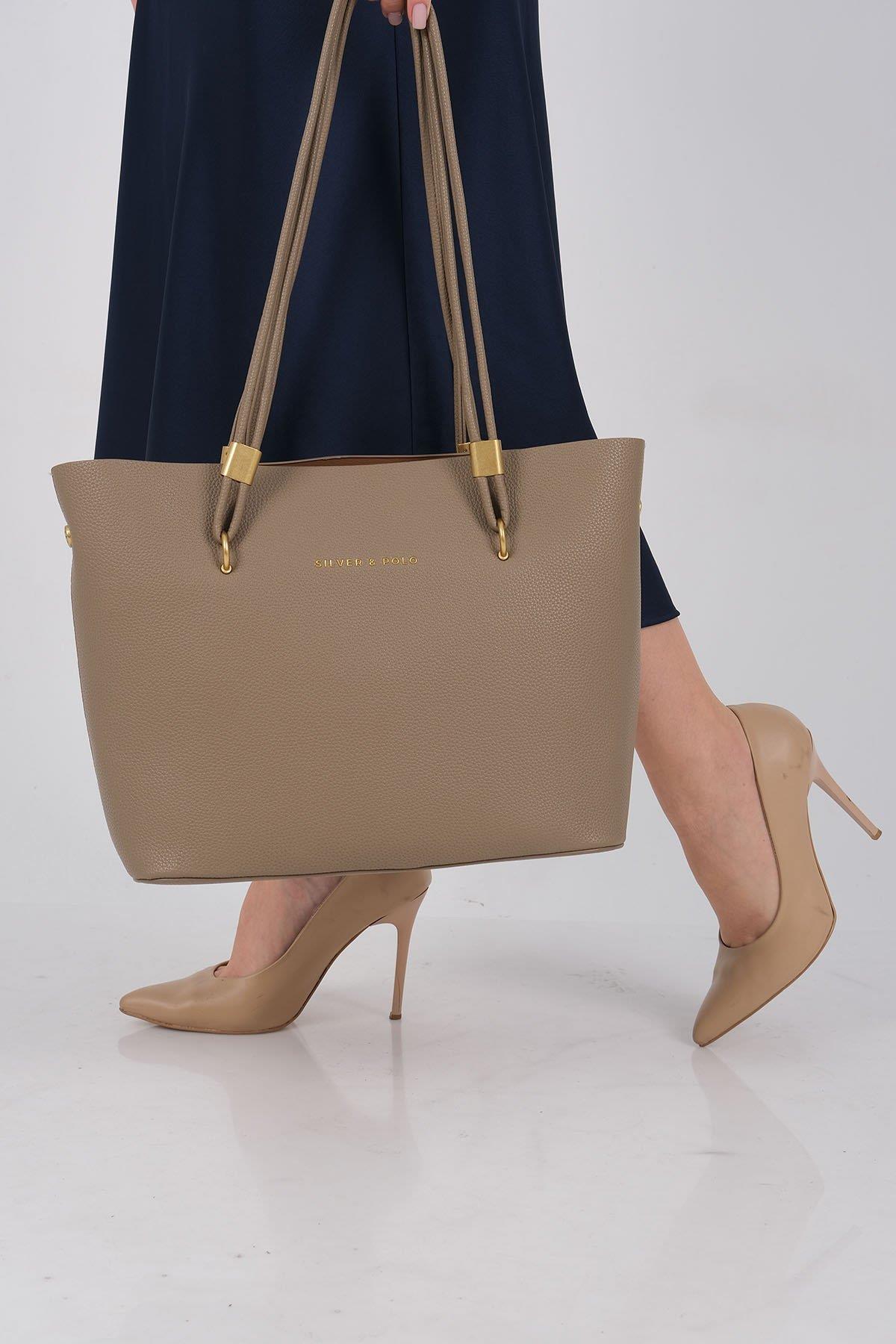 Silver & Polo SP1239 Kadın Omuz Çantası Vizon