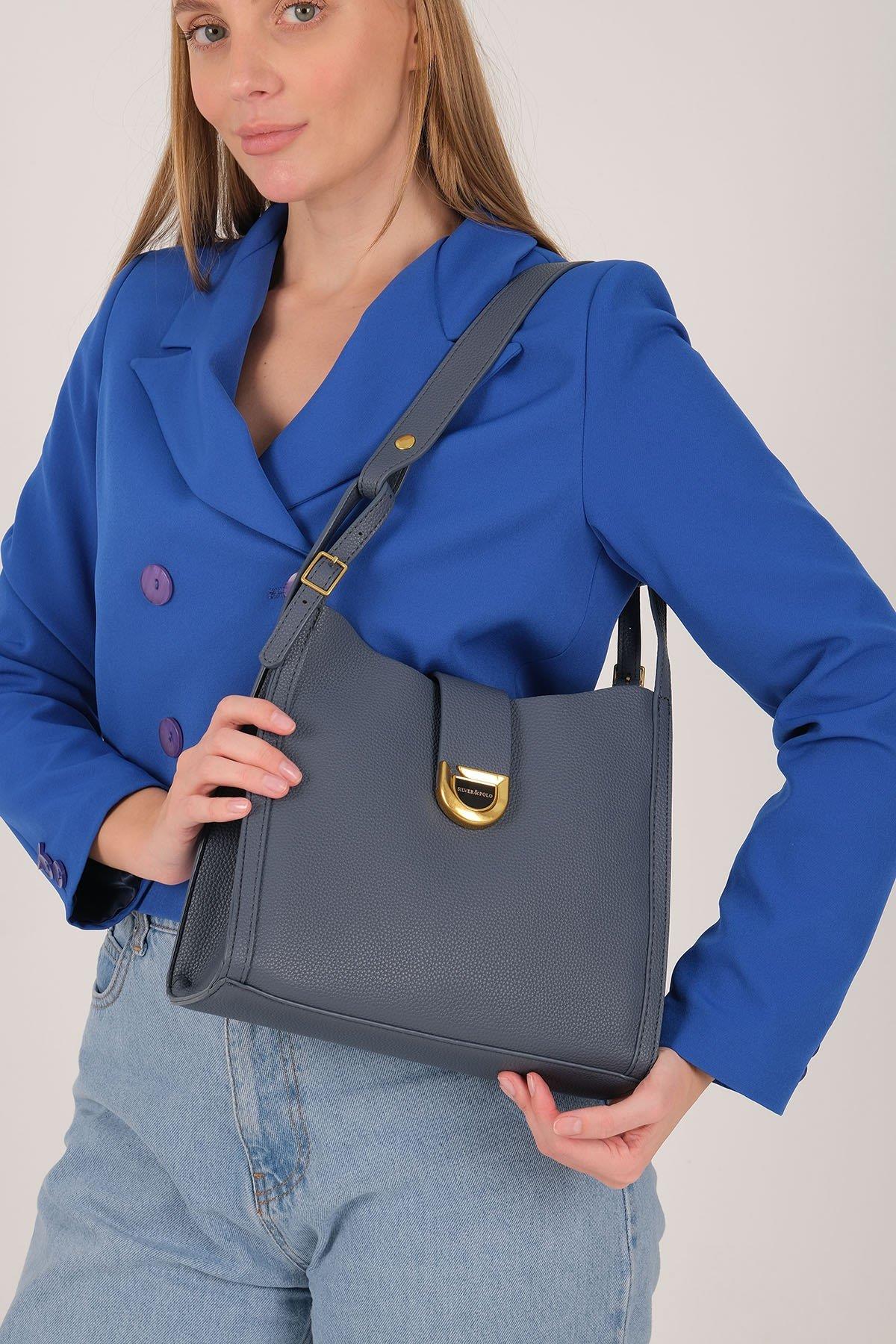 Silver & Polo SP1242 Kadın Omuz Çantası Mavi