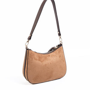 Silver & Polo SP1259 Kadın Omuz Çantası Süet Taba-Kahve