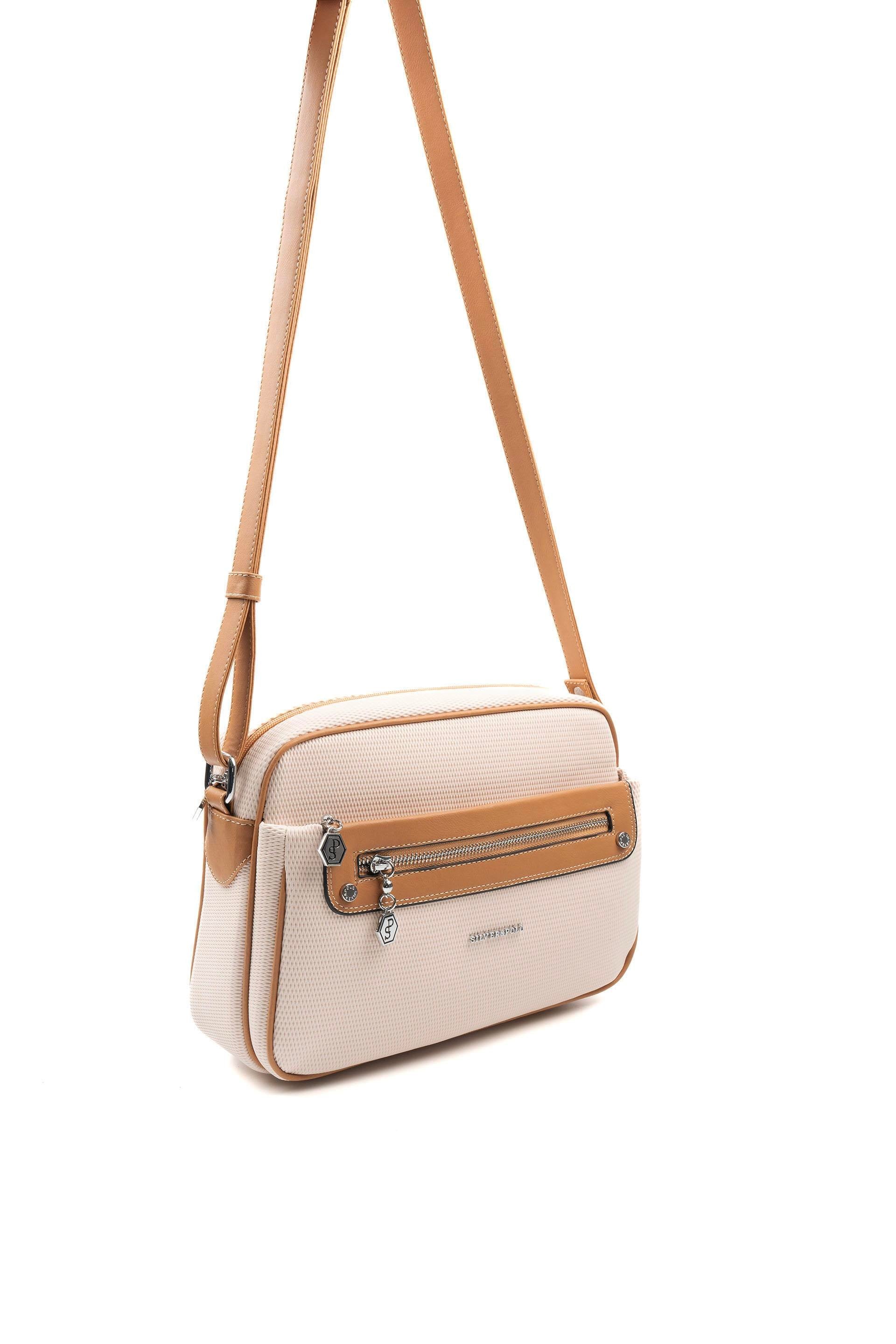 Silver & Polo Bej - A.Taba SP753 Kadın Çapraz Çanta