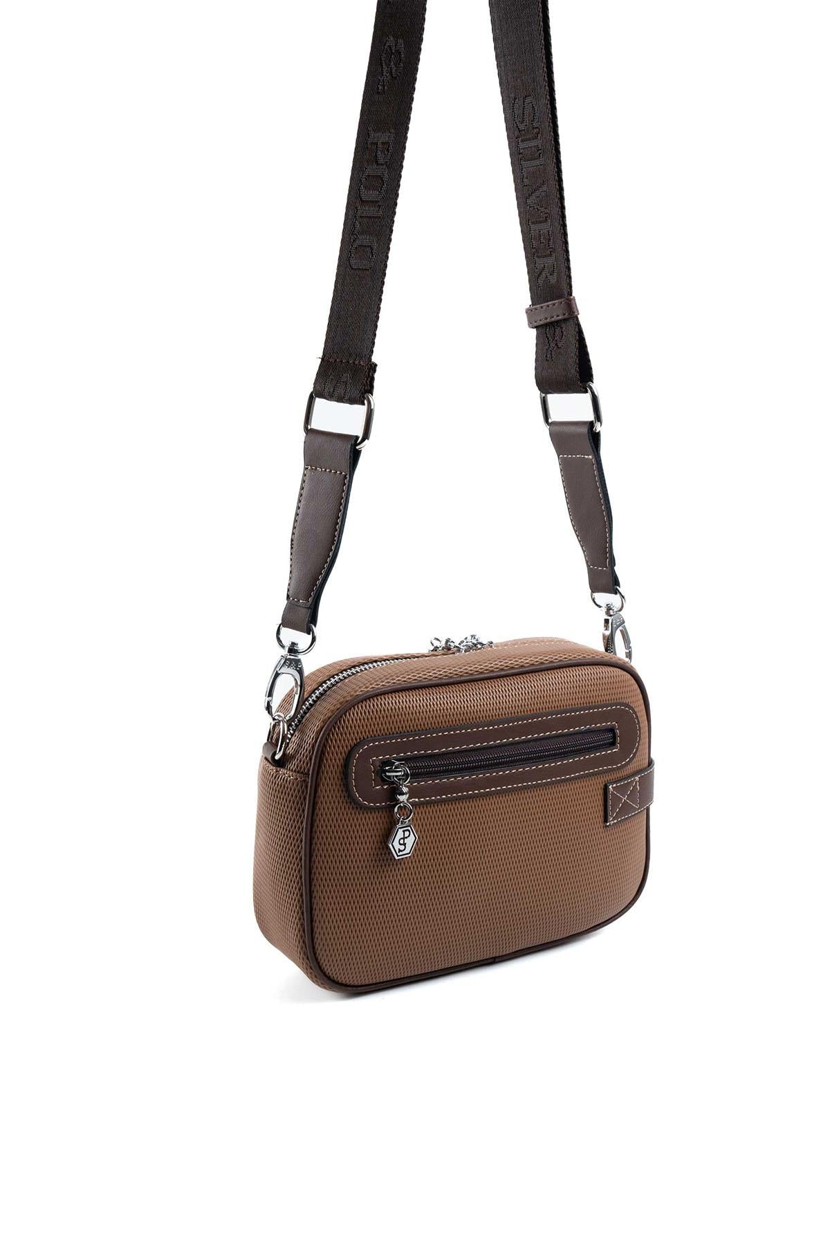 Silver & Polo Karamel - Kahve SP1256 Kadın Çapraz Çanta