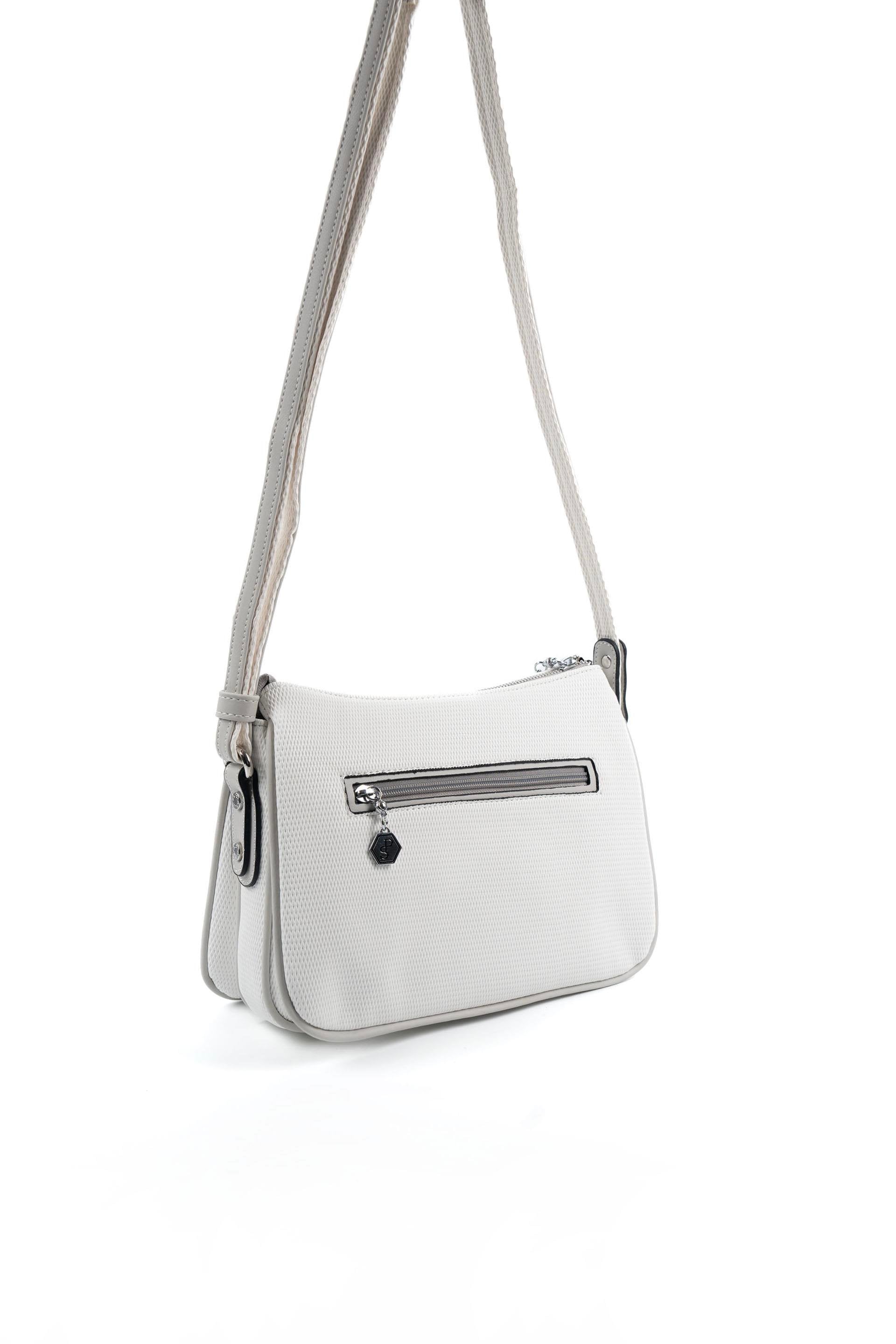 Silver & Polo Beyaz - A.gri SP818 Kadın Çapraz Çanta