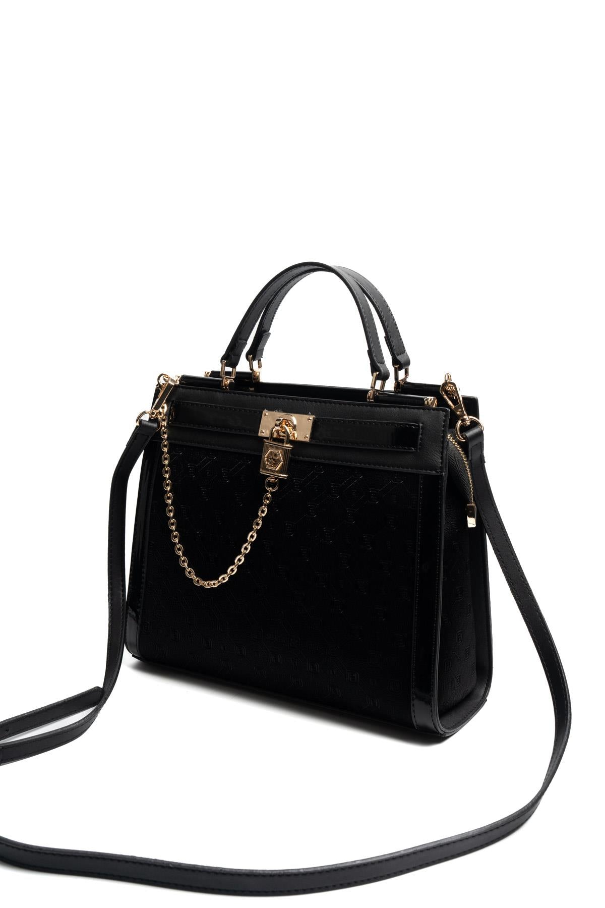 Silver & Polo SP1166 Kadın El Çantası Fashion Siyah-Siyah-Rugan Siyah