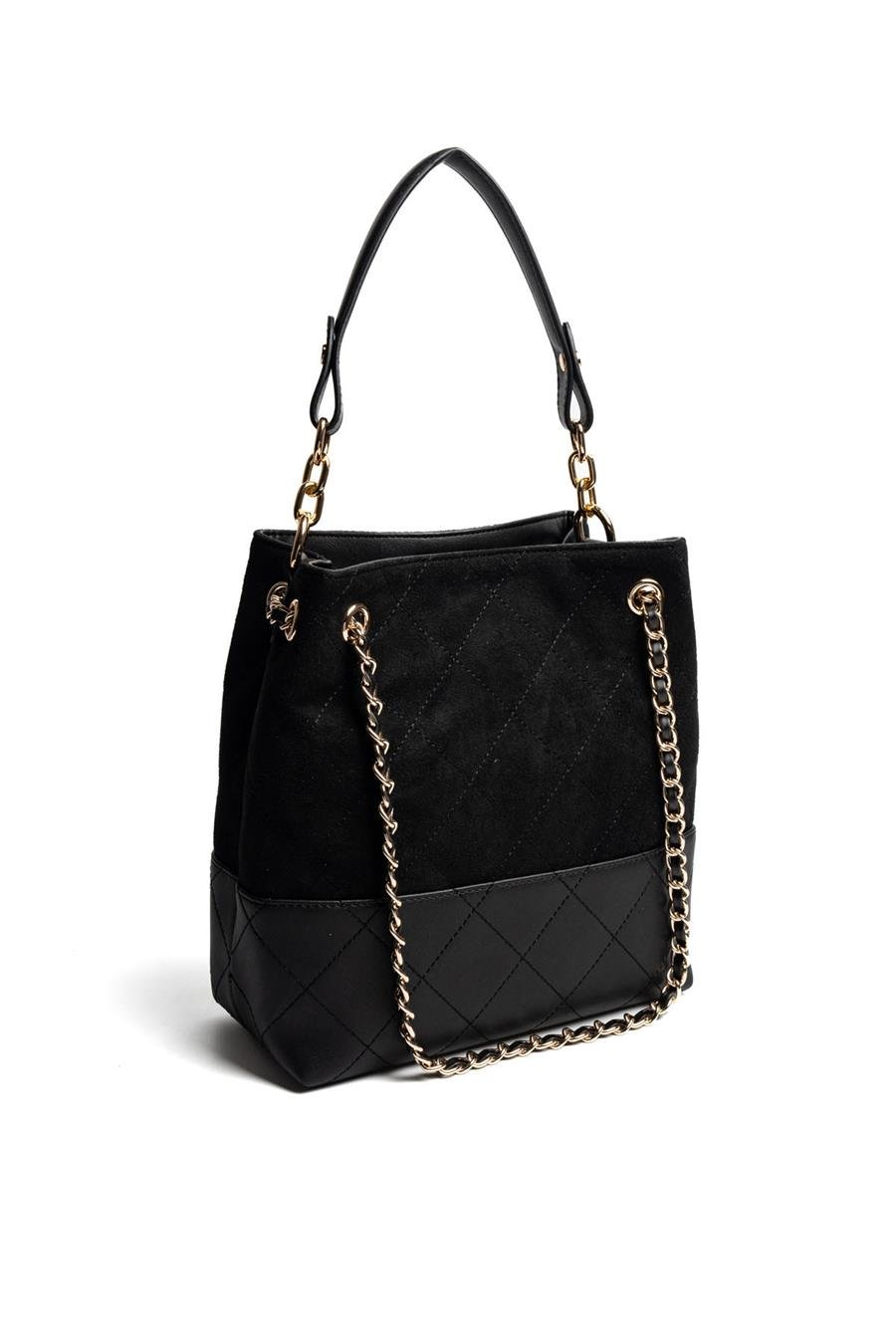 Silver & Polo SP1262 Kadın Omuz Çantası Süet Siyah