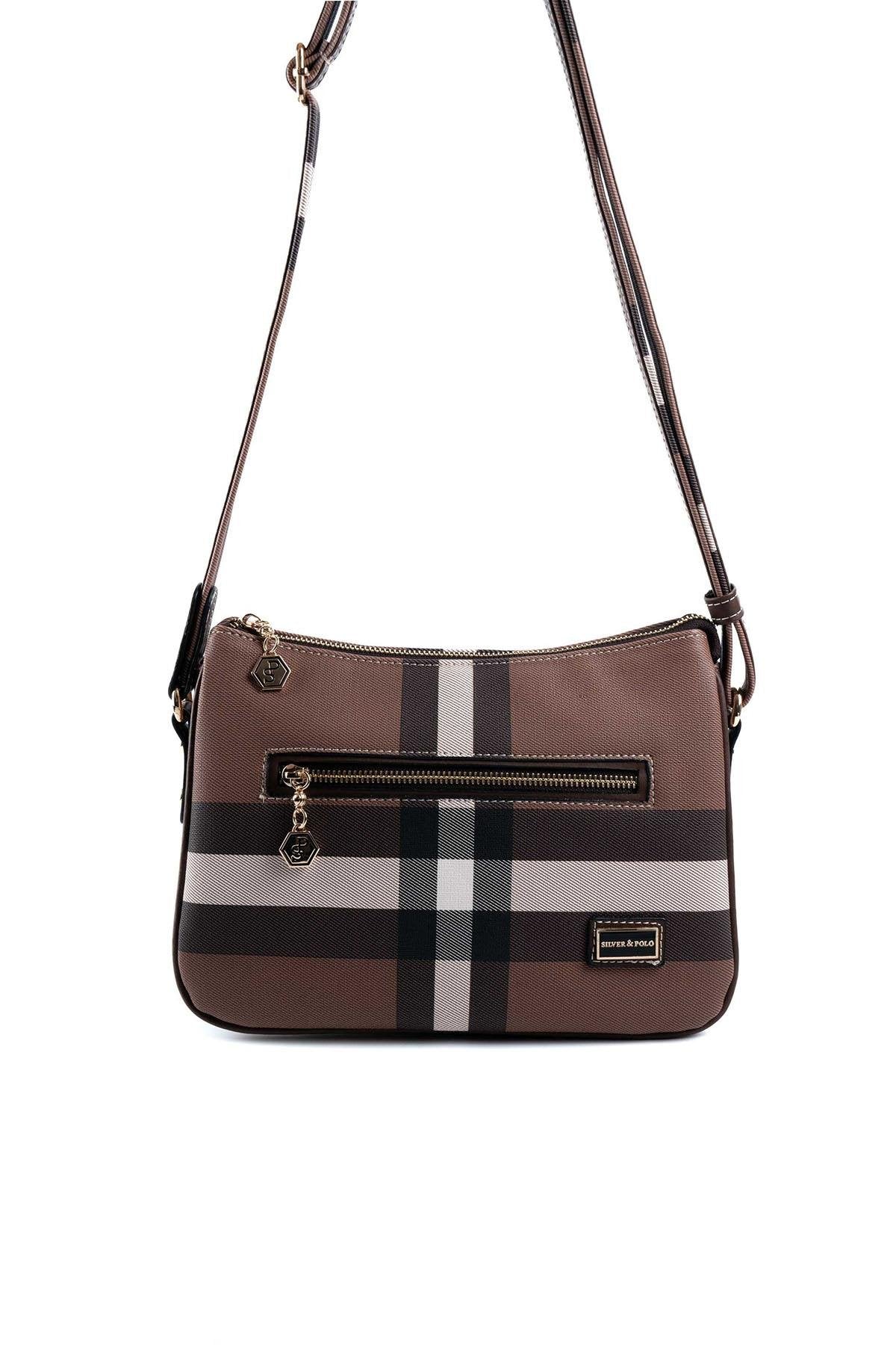 Silver & Polo Koyu Kahve SP818 Kadın Çapraz Çanta
