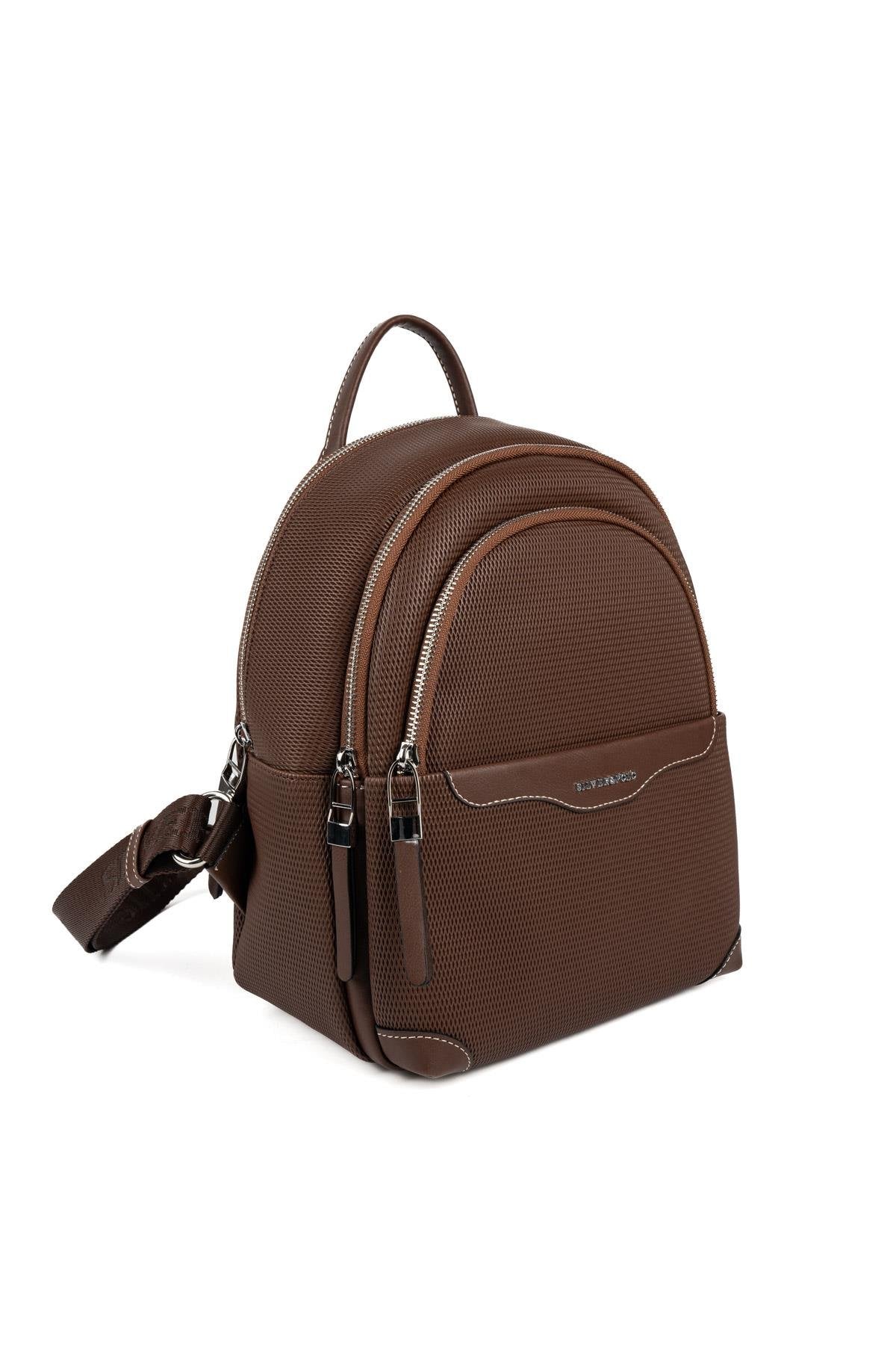 Silver & Polo SP1265 Kadın Sırt Çantası Petek Kahve