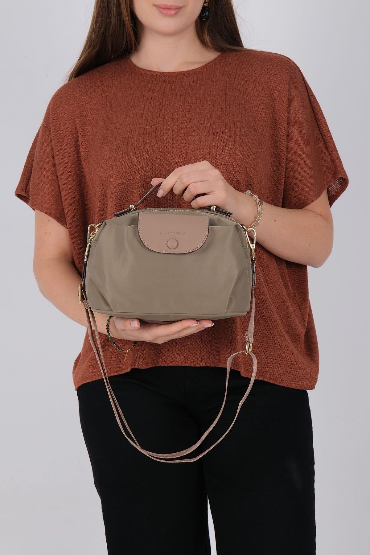 Silver & Polo SP1223 Kadın Çapraz Çanta Yeşil-Kum