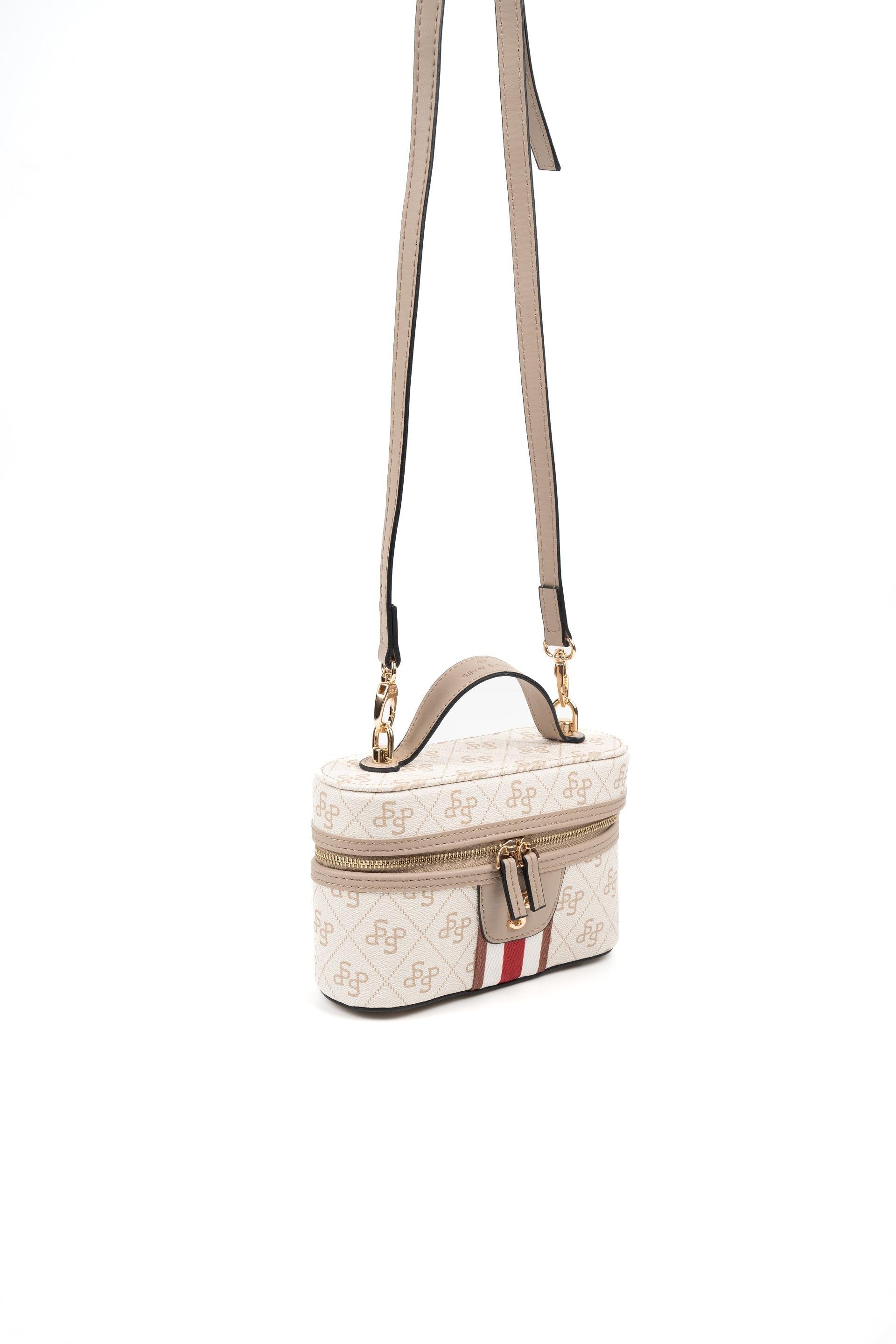 Silver & Polo Bej - Kum SP1195 Kadın Makyaj,el Ve Çapraz Çantası