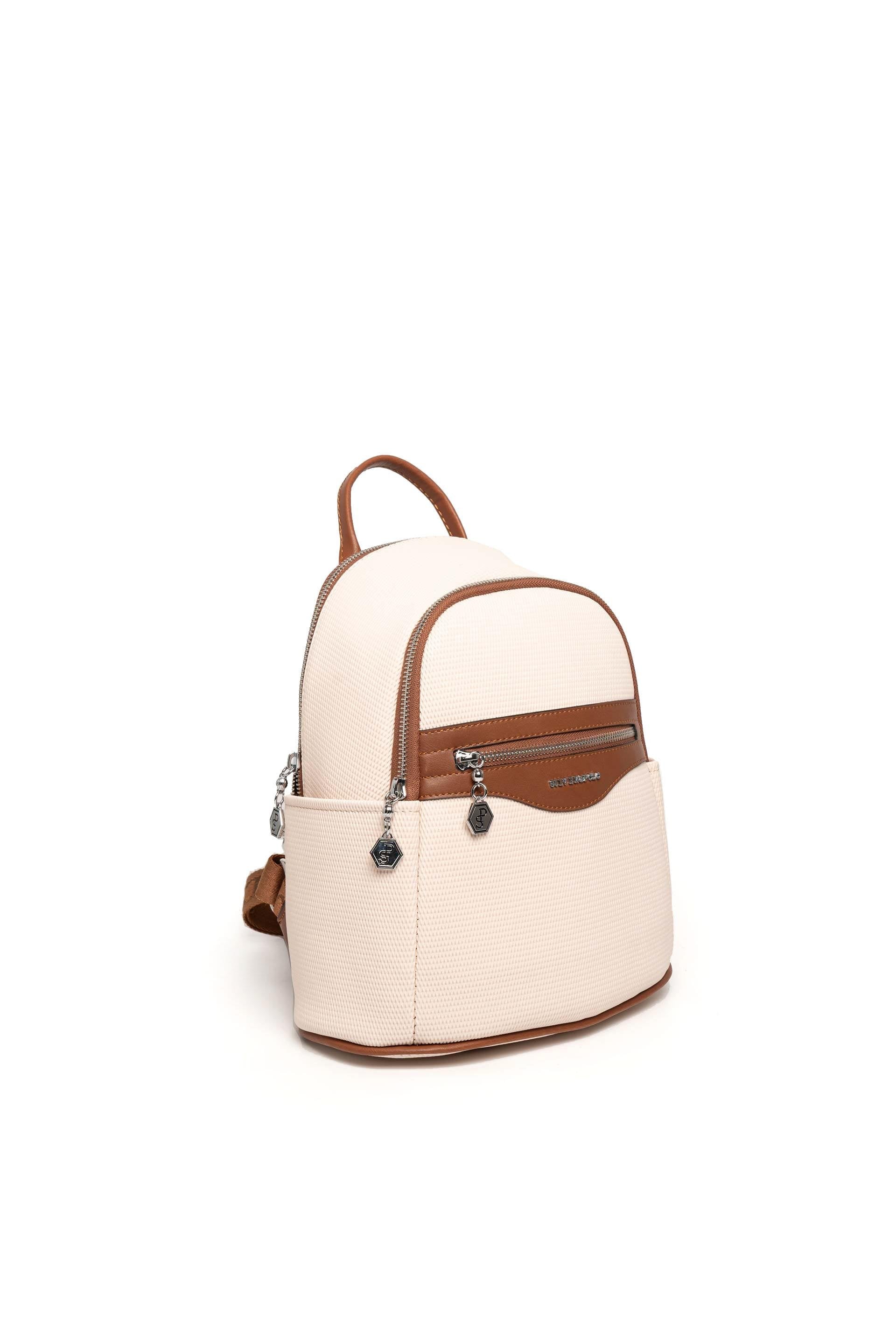 Silver & Polo Bej - Taba SP1161 Kadın Sırt Çantası