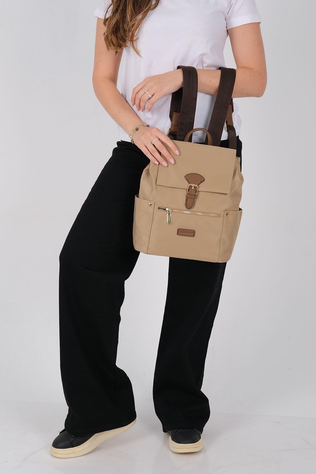 Silver & Polo SP1210 Kadın Sırt Çantası Vizon-Camel