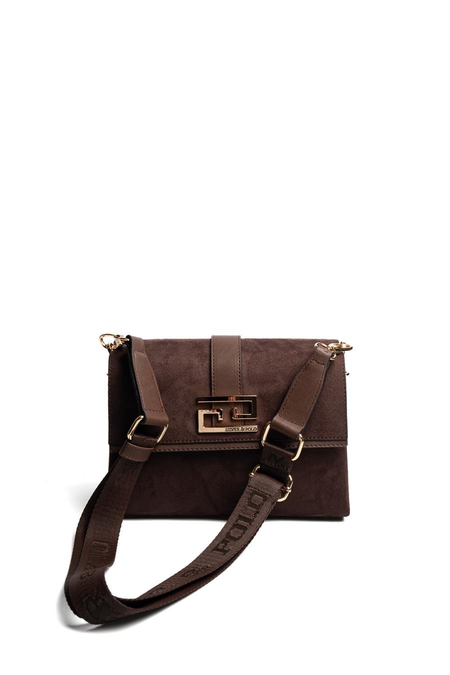 Silver & Polo SP1009 Kadın Çapraz Çanta Süet Kahve