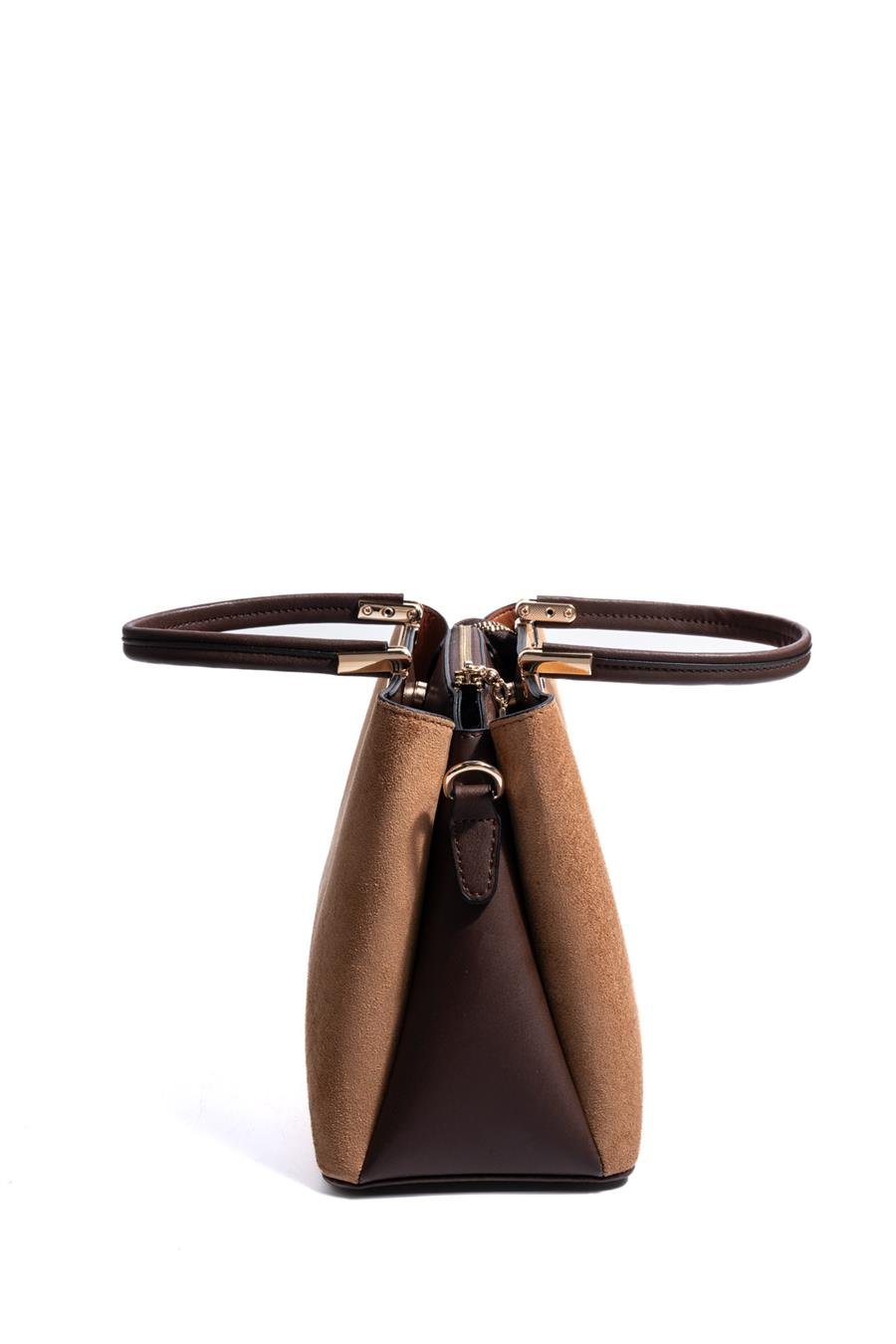 Silver & Polo SP1098 Kadın El Çantası Süet Taba-Kahve