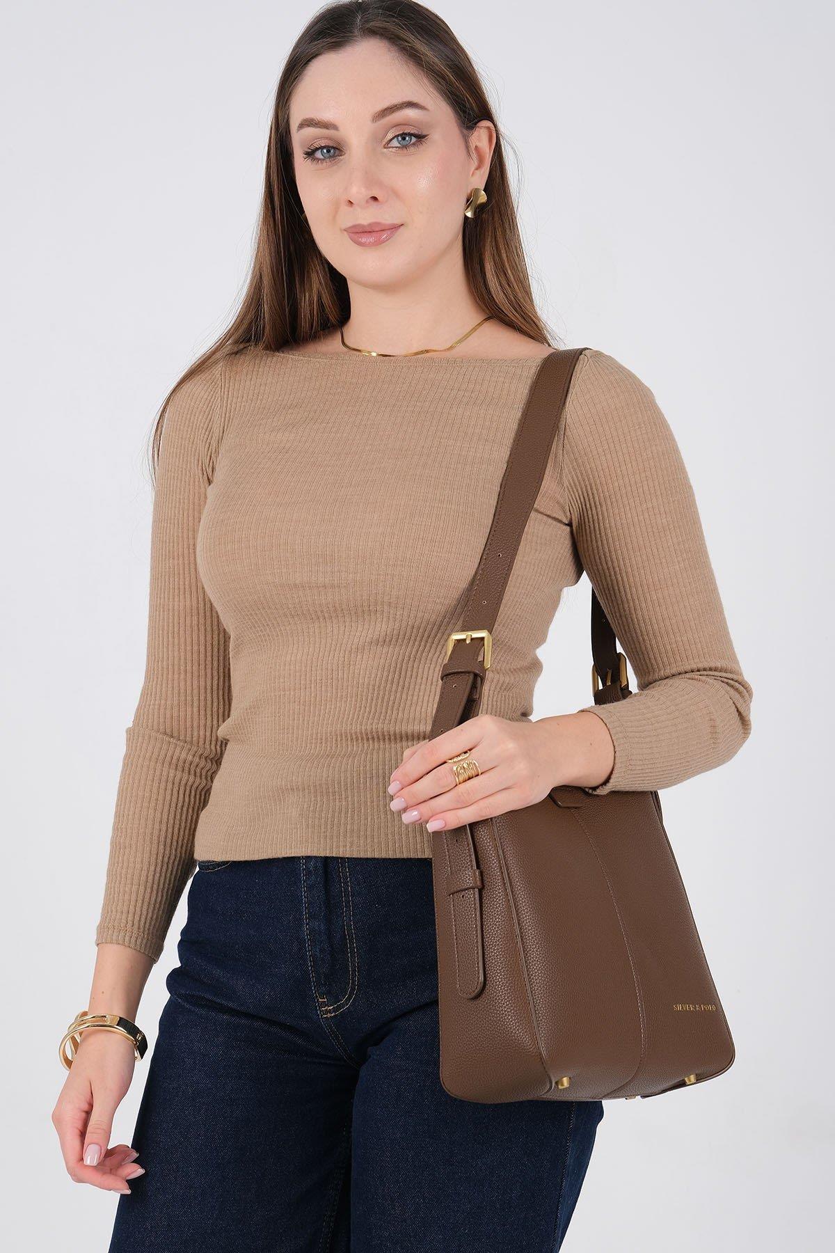 Silver & Polo SP1249 Kadın Omuz Çantası Kahve