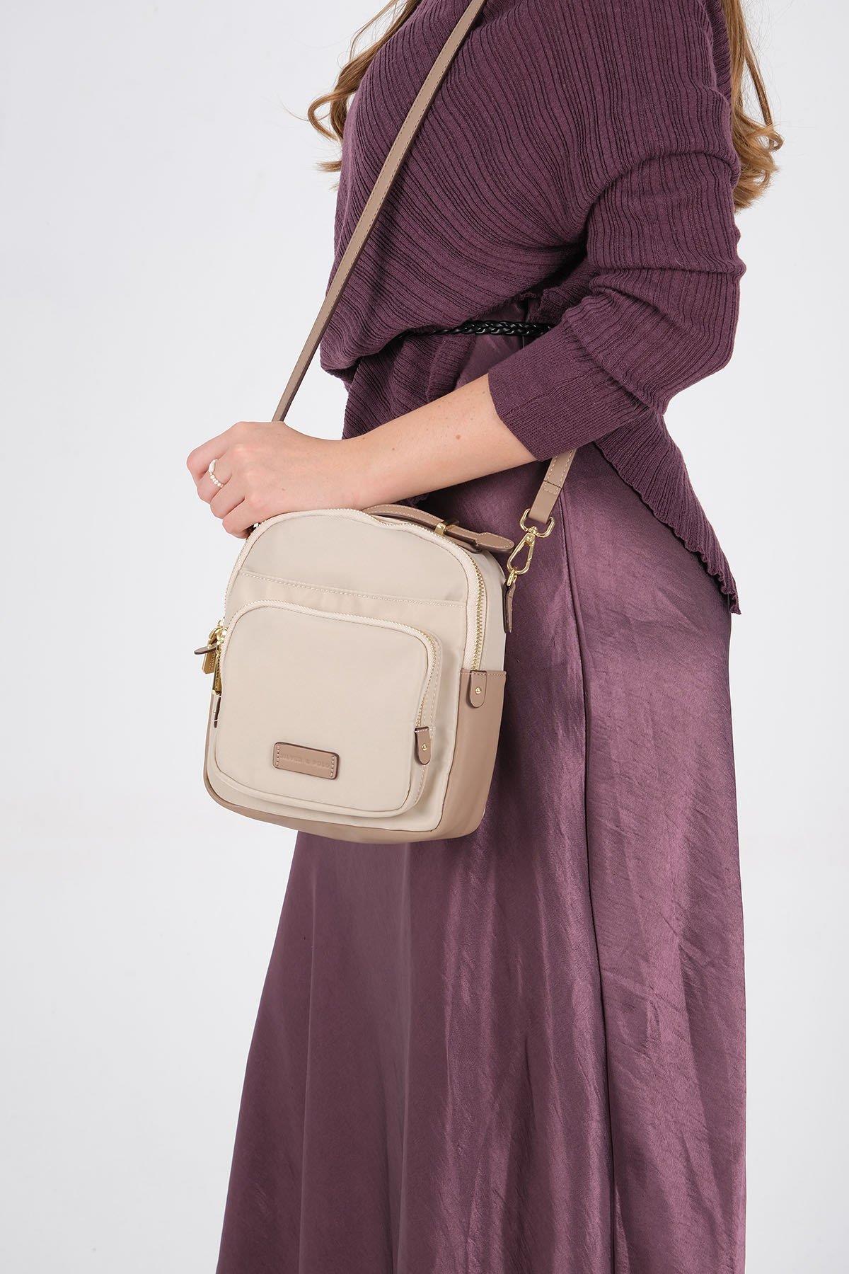 Silver & Polo SP1220 Kadın Çapraz Çanta Bej-Kum