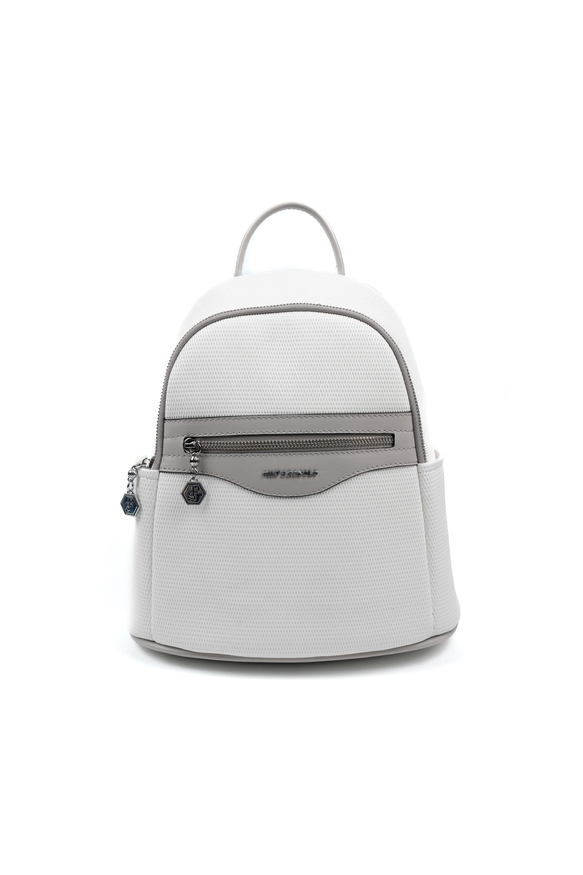 Silver & Polo Beyaz - A.gri SP1161 Kadın Sırt Çantası