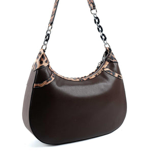 Silver & Polo Leopar Kahve SP1255 Kadın Omuz Çantası