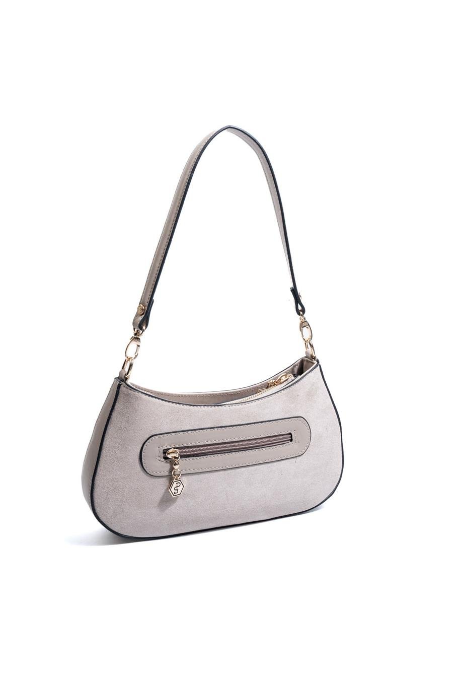 Silver & Polo SP1251 Kadın Omuz Çantası Süet Bej-Kum