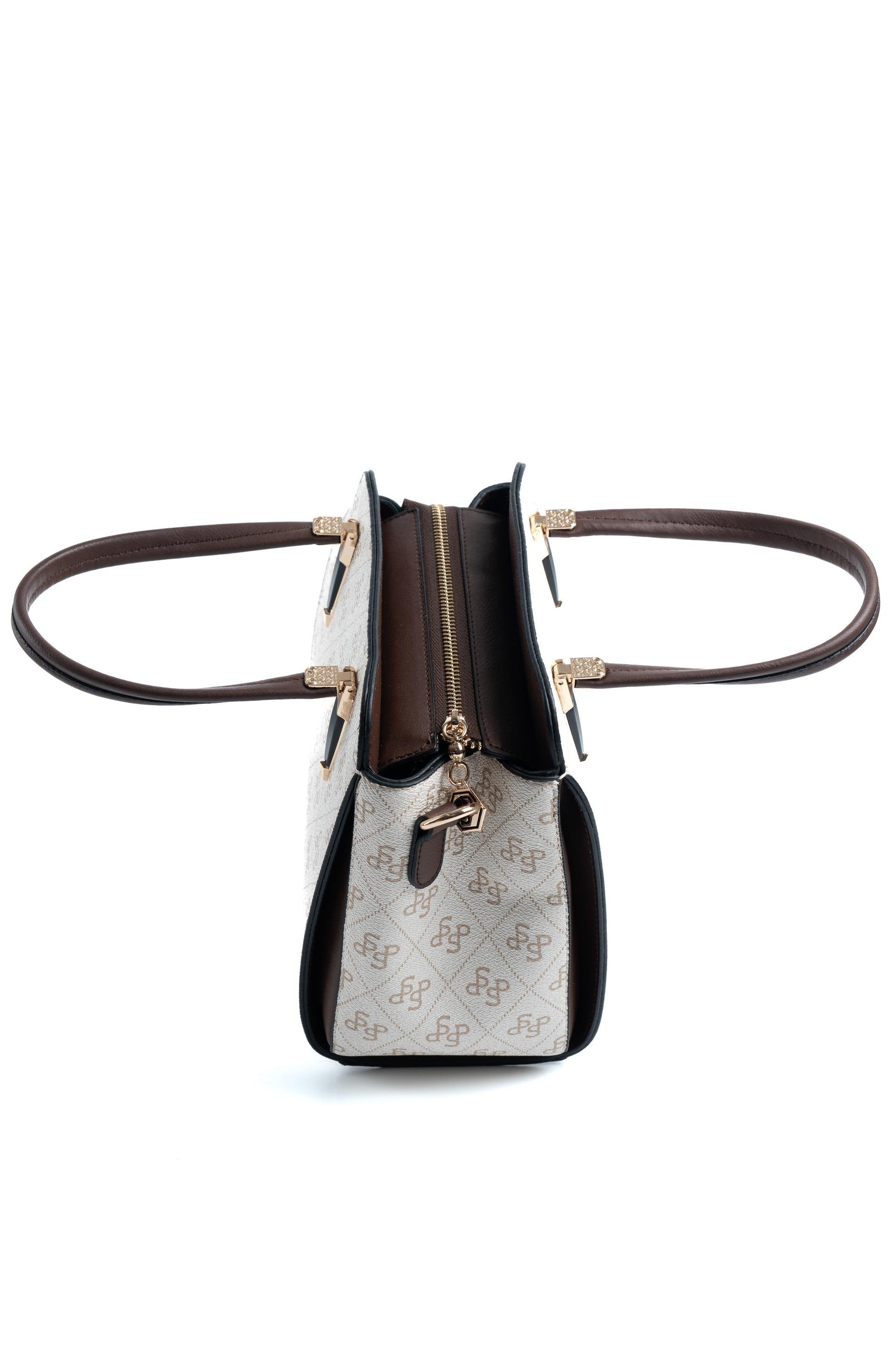 Silver & Polo Bej - Kahve SP1136 Kadın El Çantası