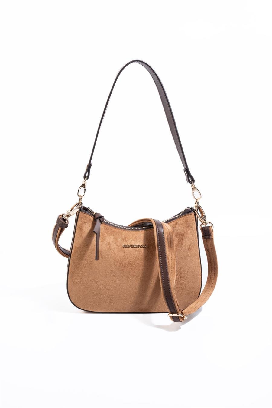 Silver & Polo SP1259 Kadın Omuz Çantası Süet Taba-Kahve