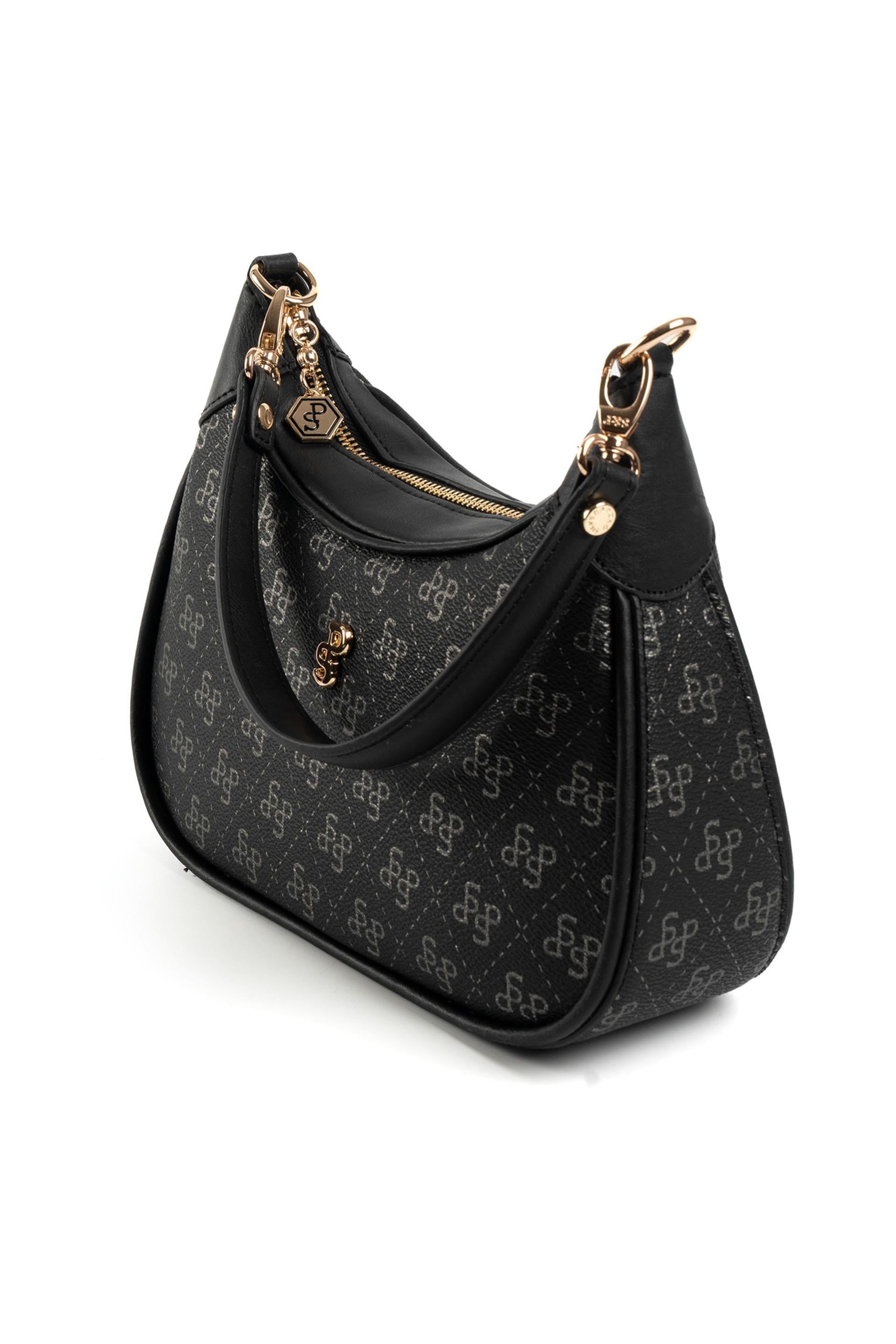 Silver & Polo Siyah - Platin SP1180 Kadın Omuz Çantası