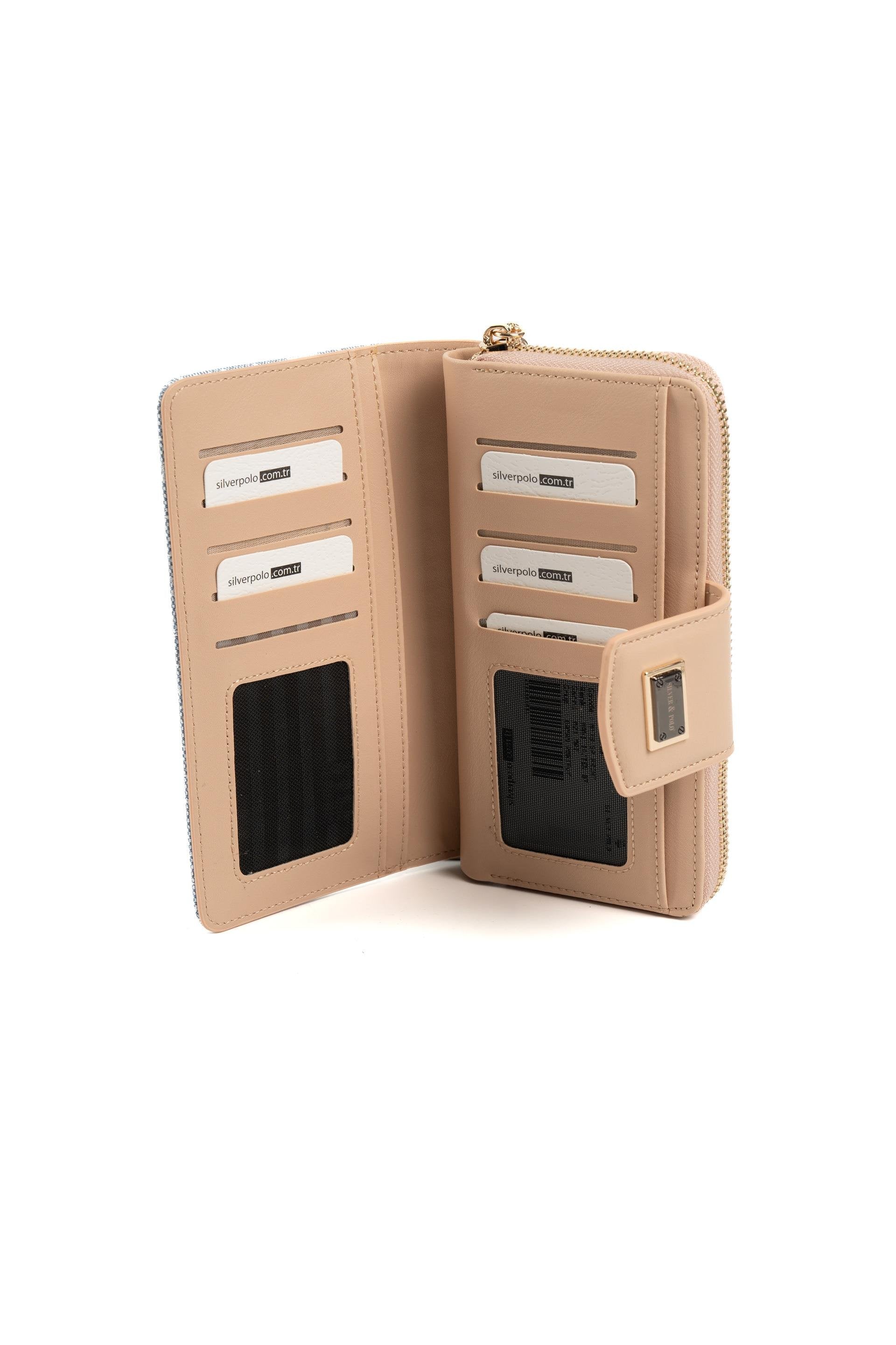 Silver & Polo Mavi - Ten SP928 Kadın Cüzdan & Kartlık