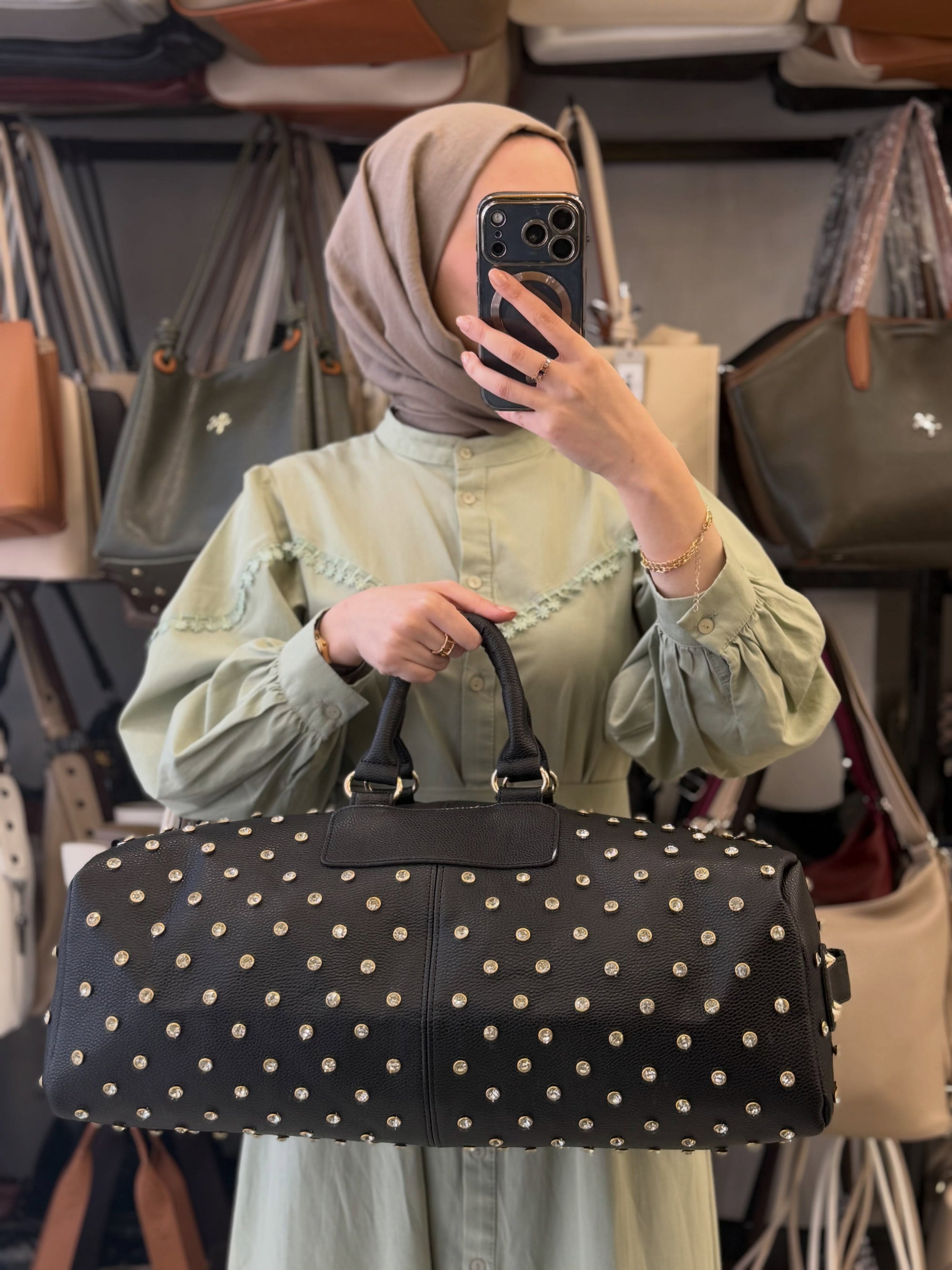 Nas Bag Siyah Çok Amaçlı Büyük Boy El ve Omuz Çantası - 436
